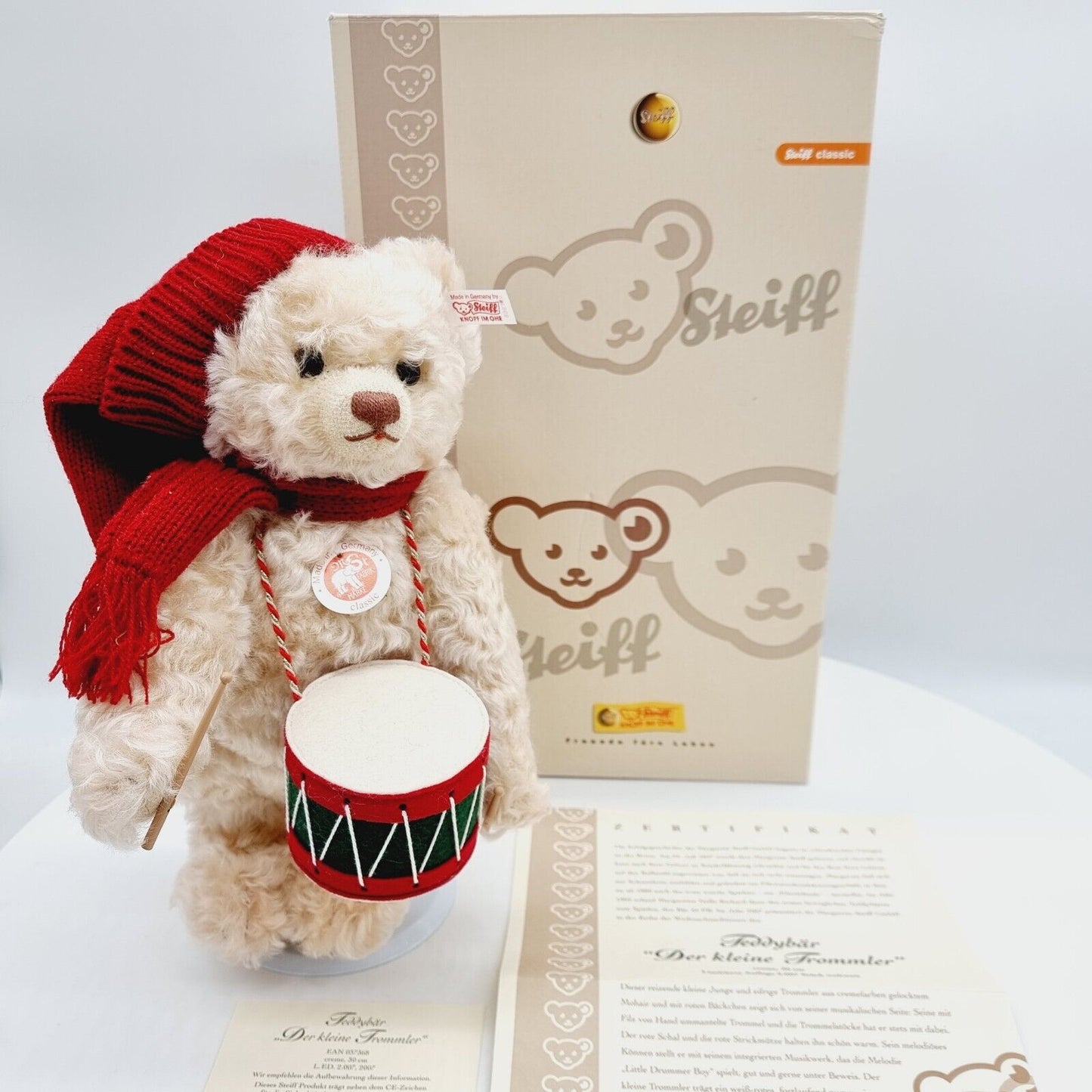Steiff 037368 Teddybär Trommler limitiert 2007 aus 2007 30cm aus Mohair