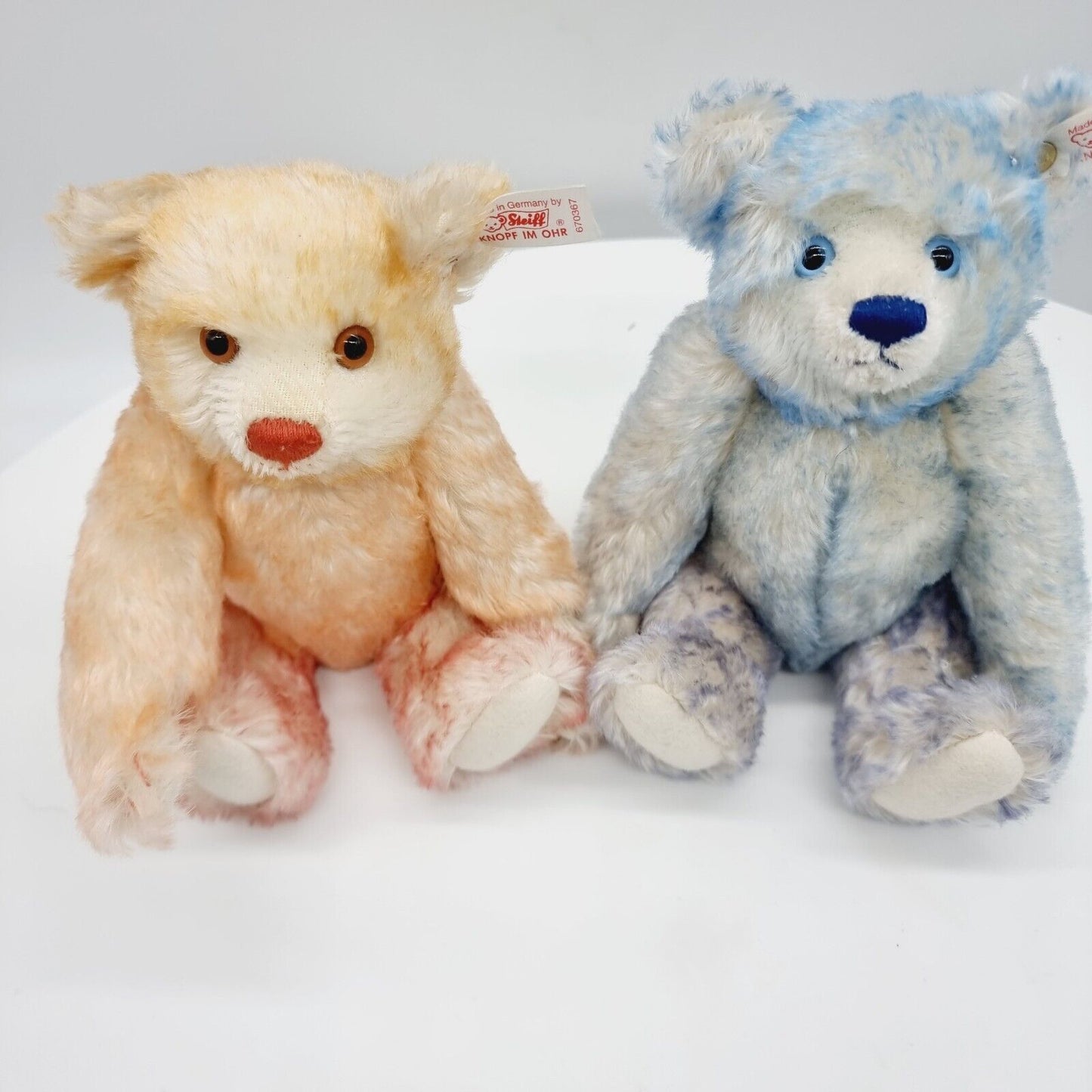 Steiff 670367 Teddybären Set Hello 2000 Good-Bye 1999 Mohair 22 cm