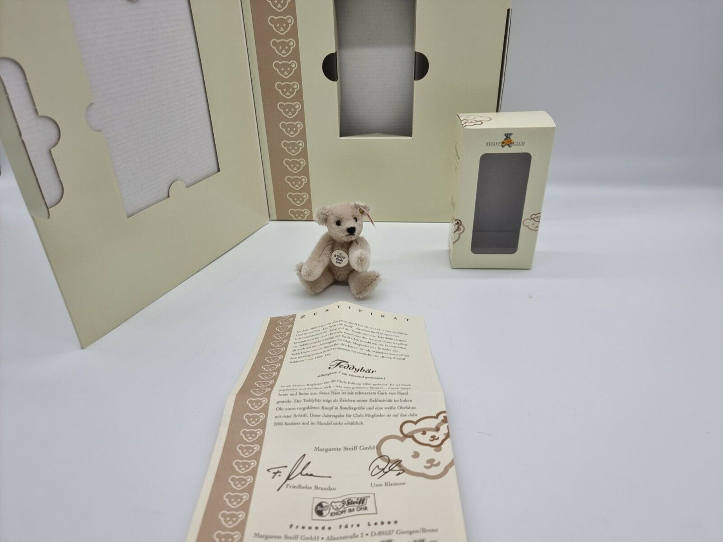 Steiff Club Jahresgeschenk Teddybären limitiert Zertifikat OVP Sammler 2005