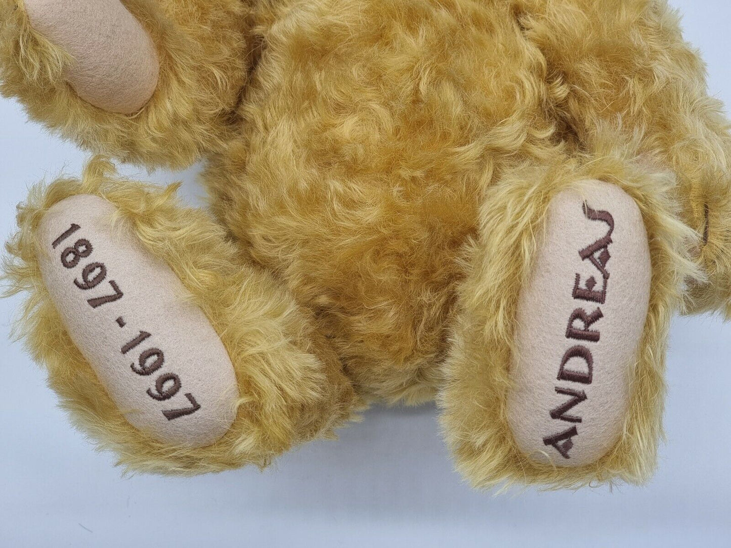 Steiff Teddybär Andreas 40 cm 655302 Zertifikat 1997 OVP Mohair Brummstimme