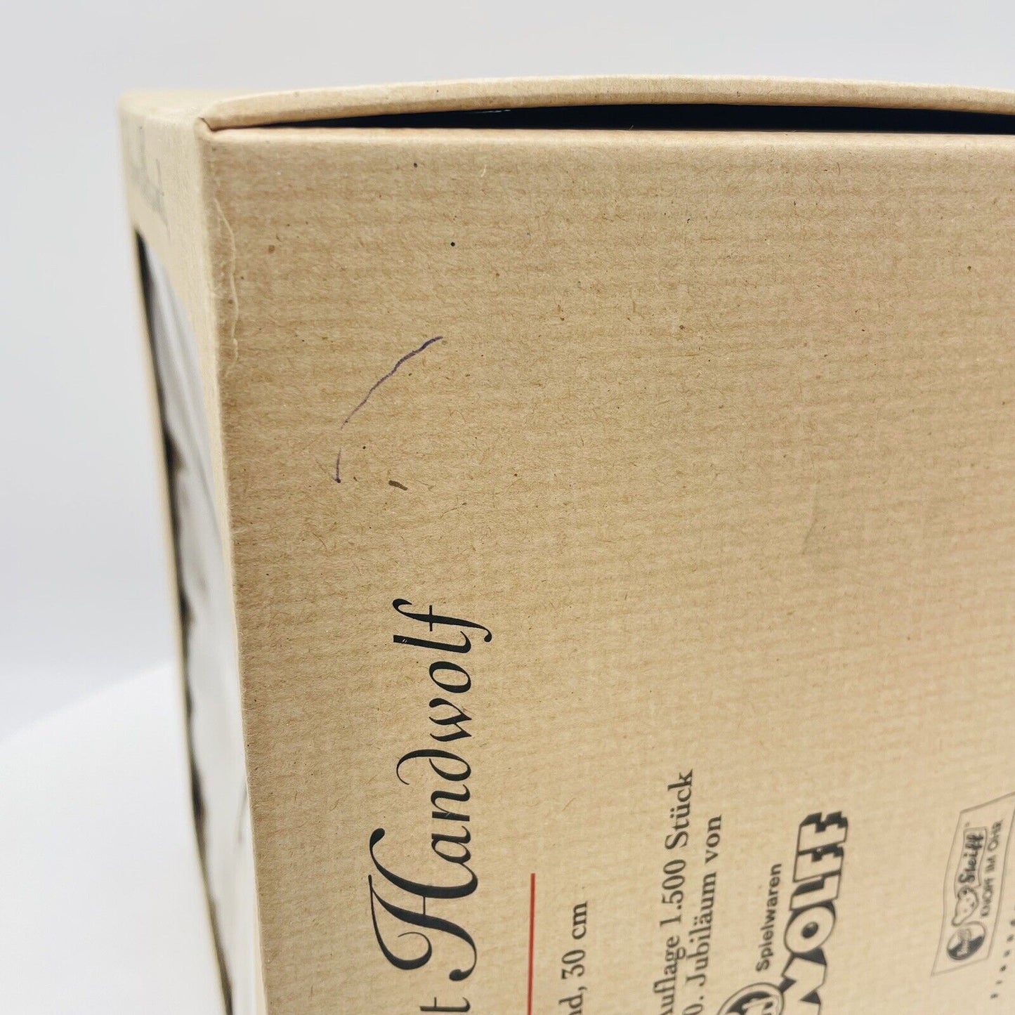 Steiff Teddybär mit Handwolf 655647 100 Jahr Firma Wolff Giengen limitiert 1500