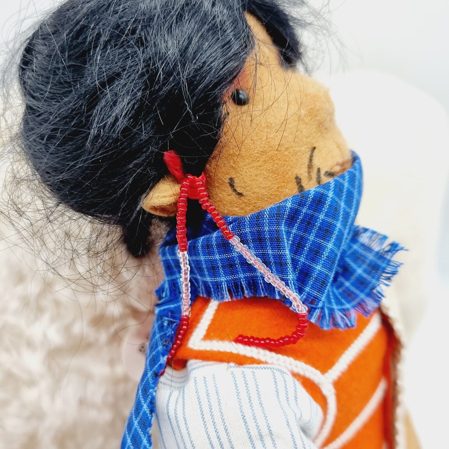 Steiff Filzpuppe Indianer mit Büffel 45 cm aus 1998 limitiert auf 750 411762