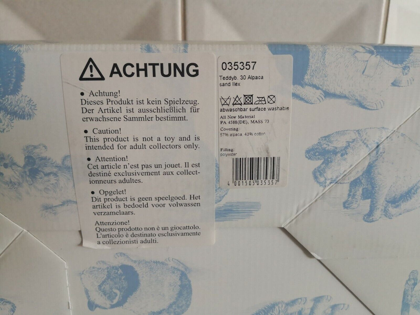 Steiff Teddybär Ilex 035357 inkl. Zertifikat 137 Alpaca Teddy Neu & Ovp