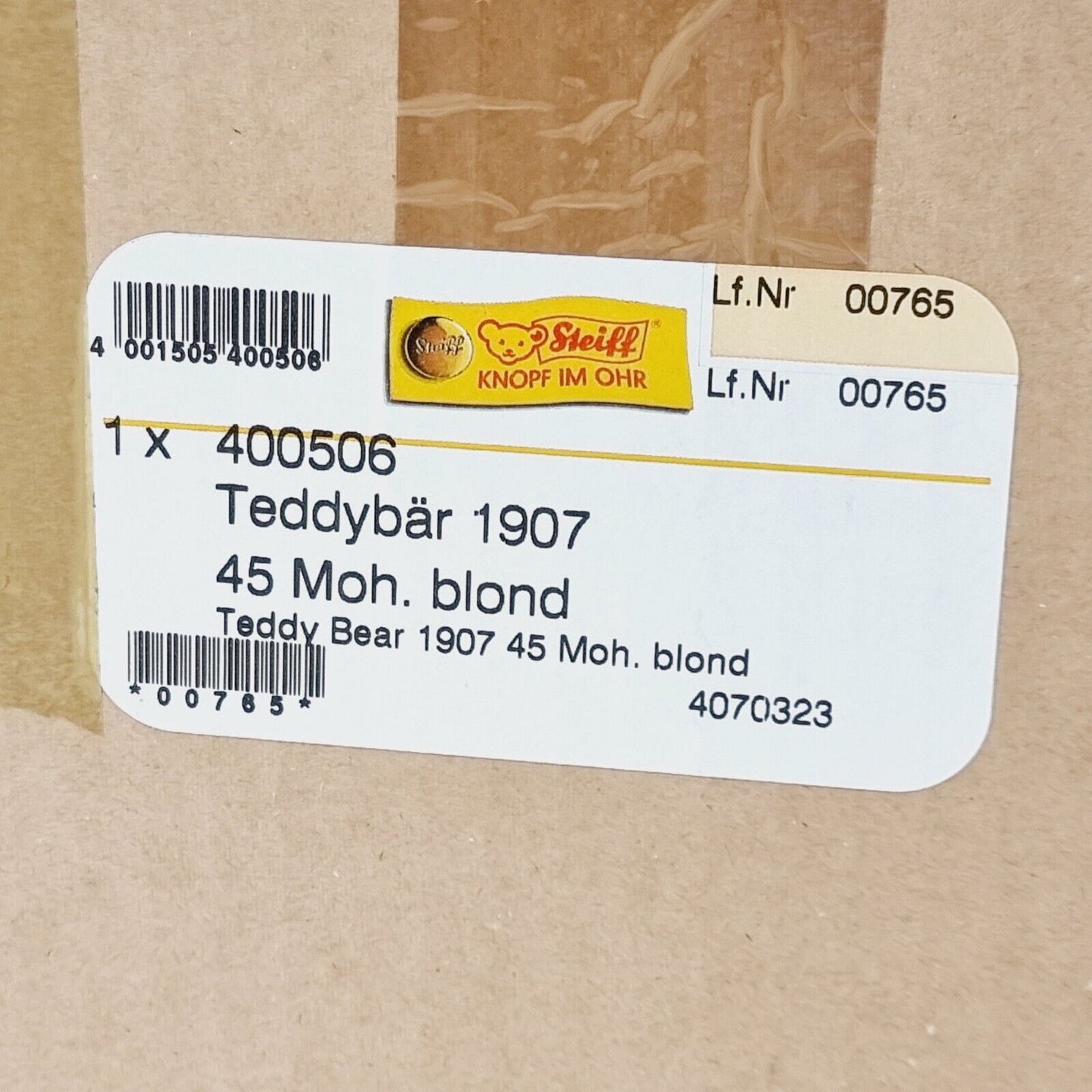 Steiff 400506 Teddybär 1907 Replica limitiert 1907 aus 2007 45cm Mohair