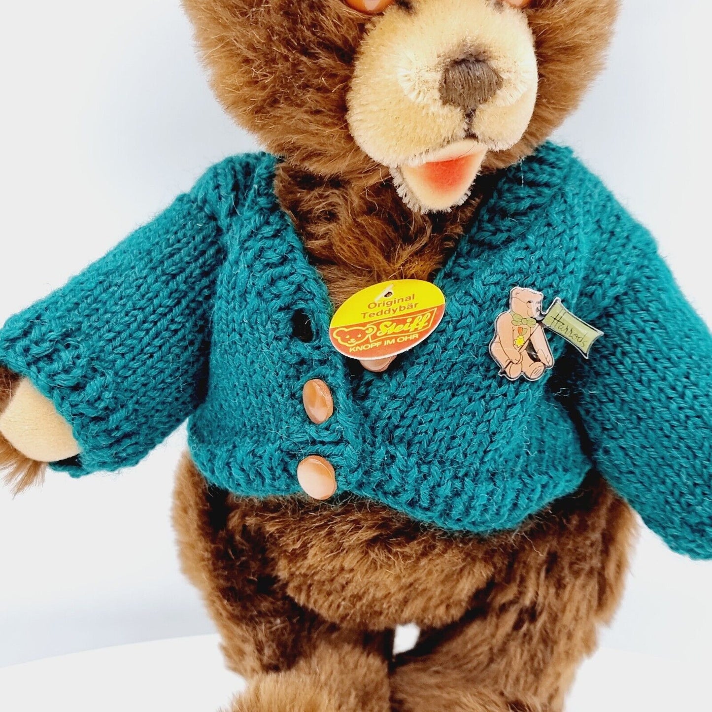 Steiff 0223/30 Original Teddybär mit Strickjacke braun 30 cm