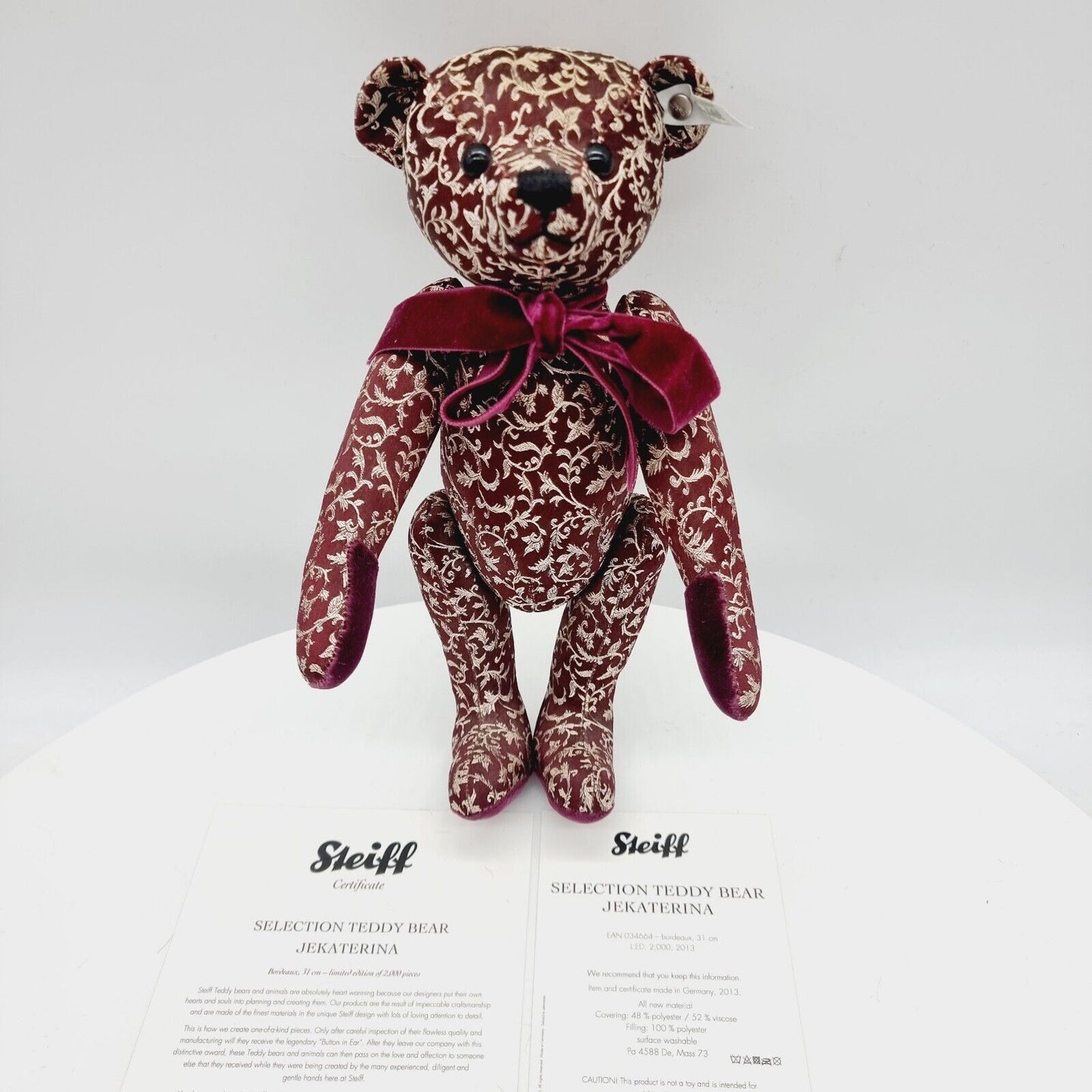 Steiff 034664 Selection Teddybär Jekaterina limitiert 2000 aus 2013 31 cm