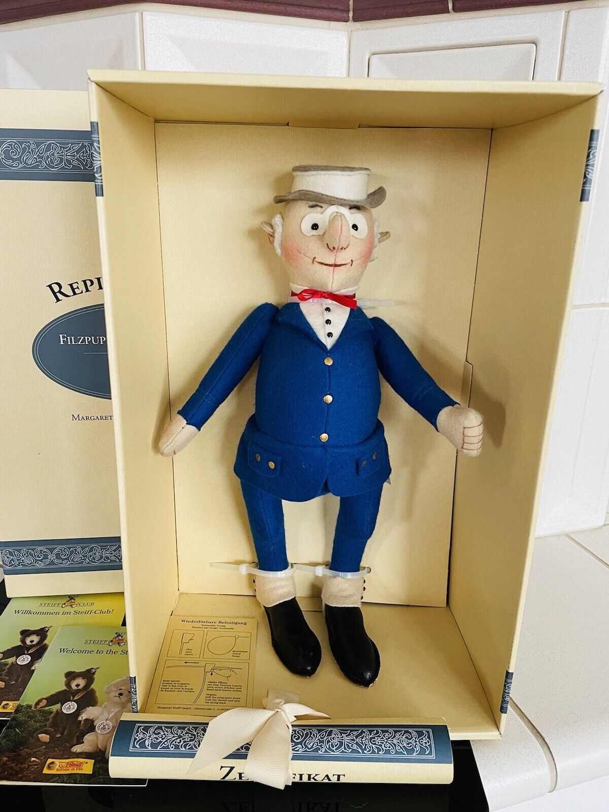 Steiff Grandpa Foxy 1906 Filzpuppe 35 cm limitiert 411687 NEU OVP Zertifikat