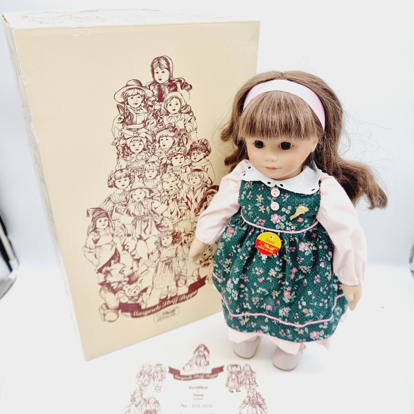 Nr. 500! Steiff 701085 Puppe Anna mit Hund limitiert 600 aus 1993