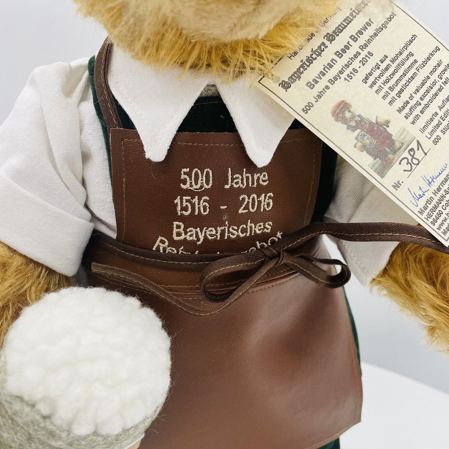 Hermann Coburg Teddybär Bayrischer Braumeister limitiert 500 37cm