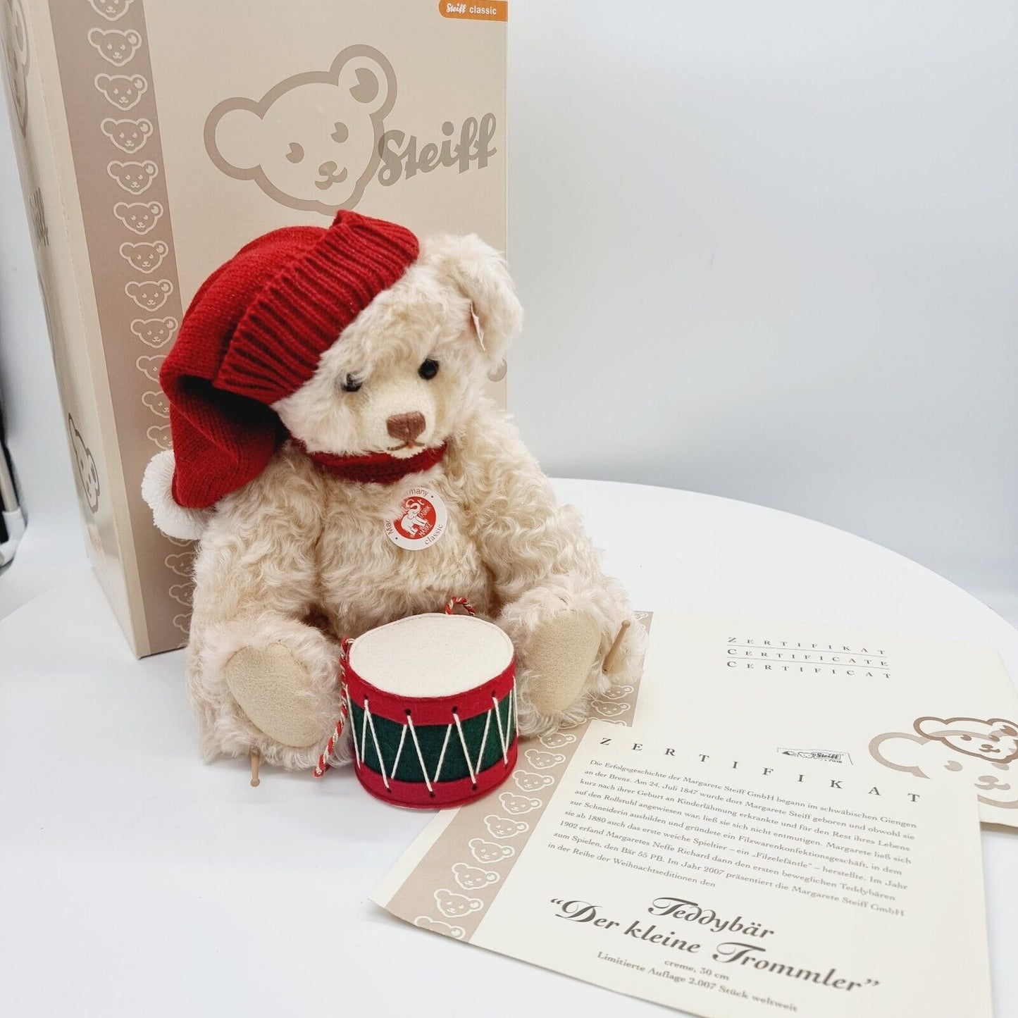 Steiff 037368 Teddybär Trommler limitiert 2007 aus 2007 30cm Mohair
