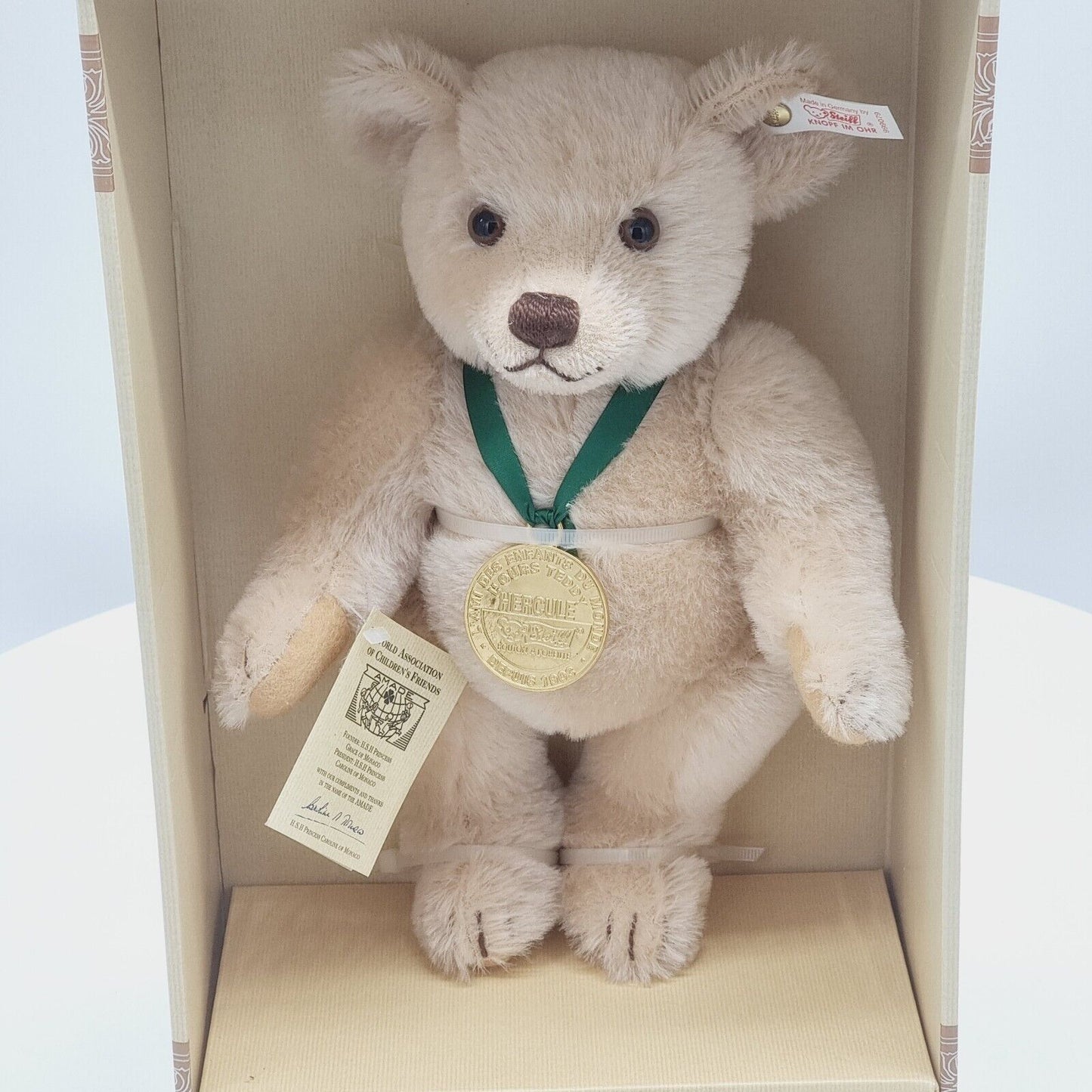 Steiff 999079 Teddybär Hercule Monaco limitiert 3000 aus 1995 28cm Mohair