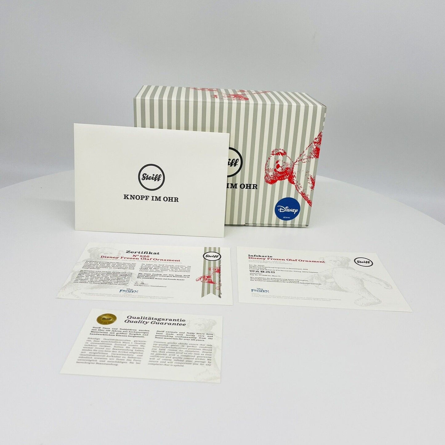 Steiff Ornament Disney Frozen Olaf Schneemann 355141 limitiert 2013 16 cm
