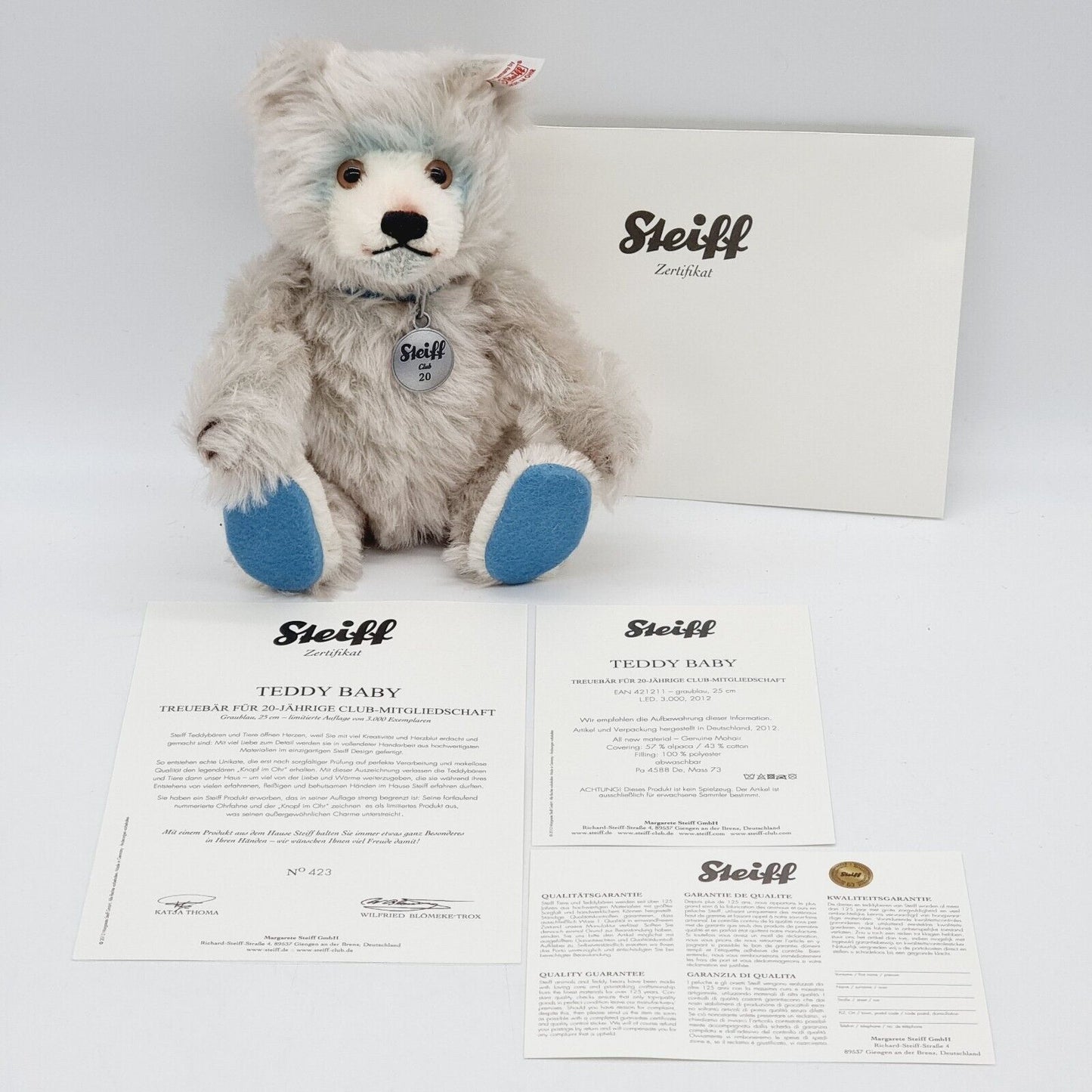 Steiff Teddybär Teddy Baby Steiff Club 421211 limitiert 3000 aus 2012 25cm