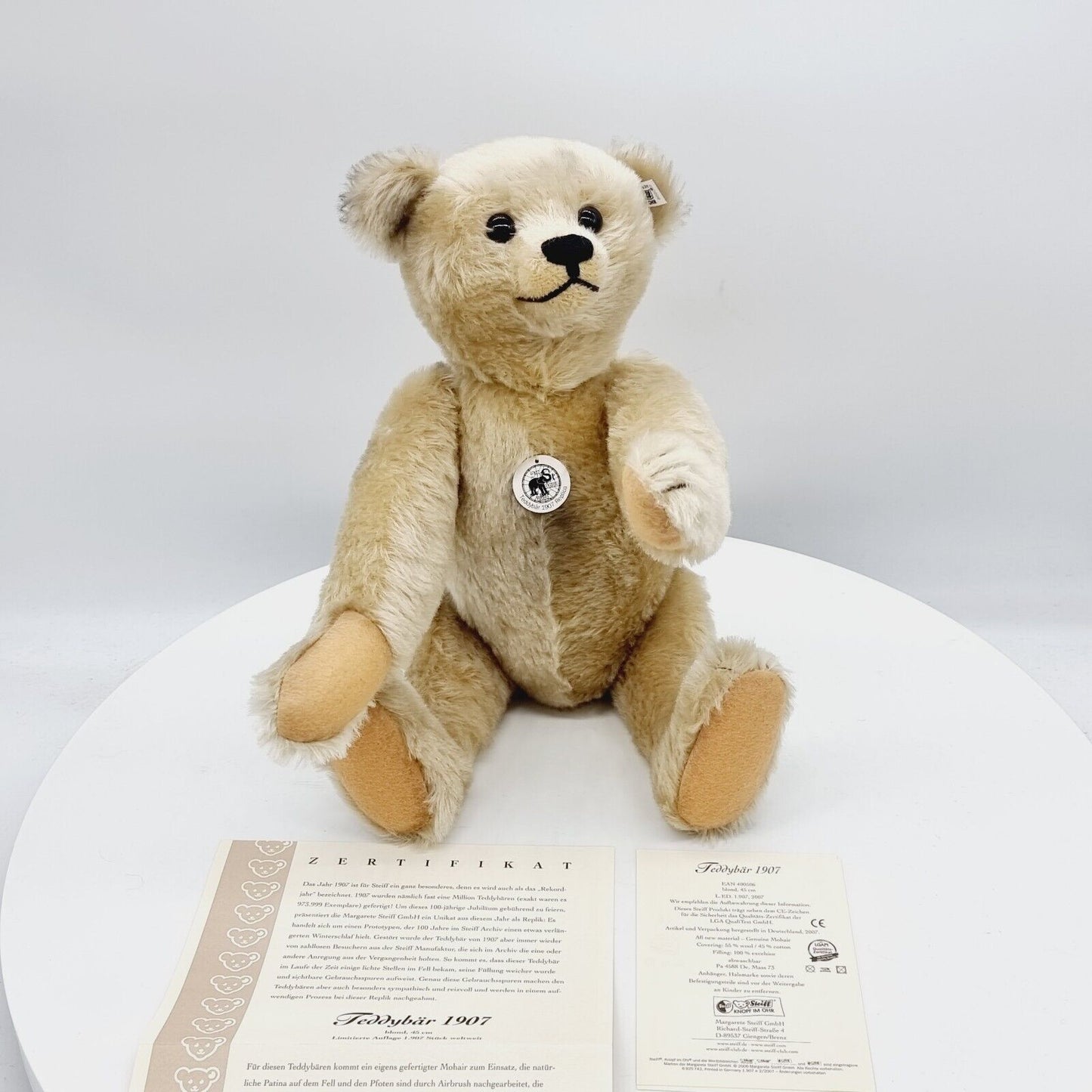 Steiff 400506 Teddybär 1907 Replica limitiert 1907 aus 2007 45 cm Mohair