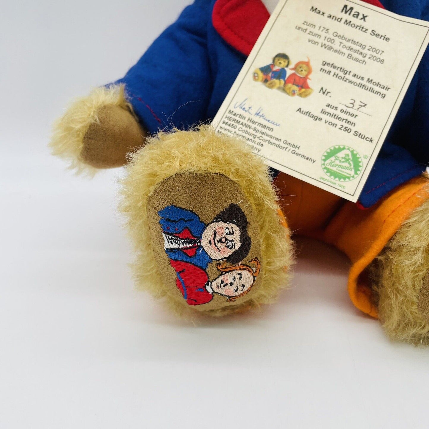 Hermann Coburg Max aus Max und Moritz limitiert 250 Mohair