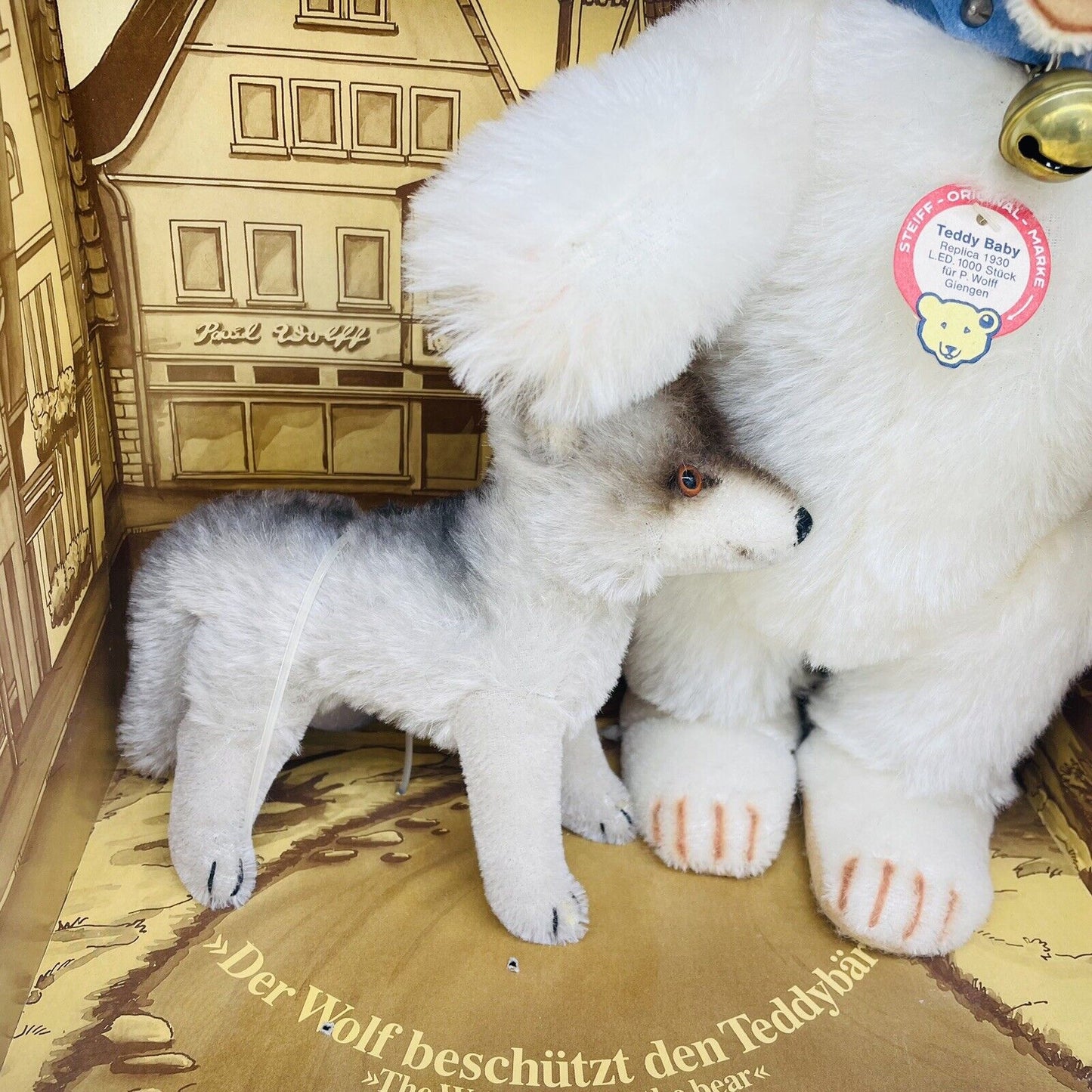 Steiff Teddy Baby mit Wolf 0177/00 Replica 1930 limitiert 1000 aus 1988 Nr. 50
