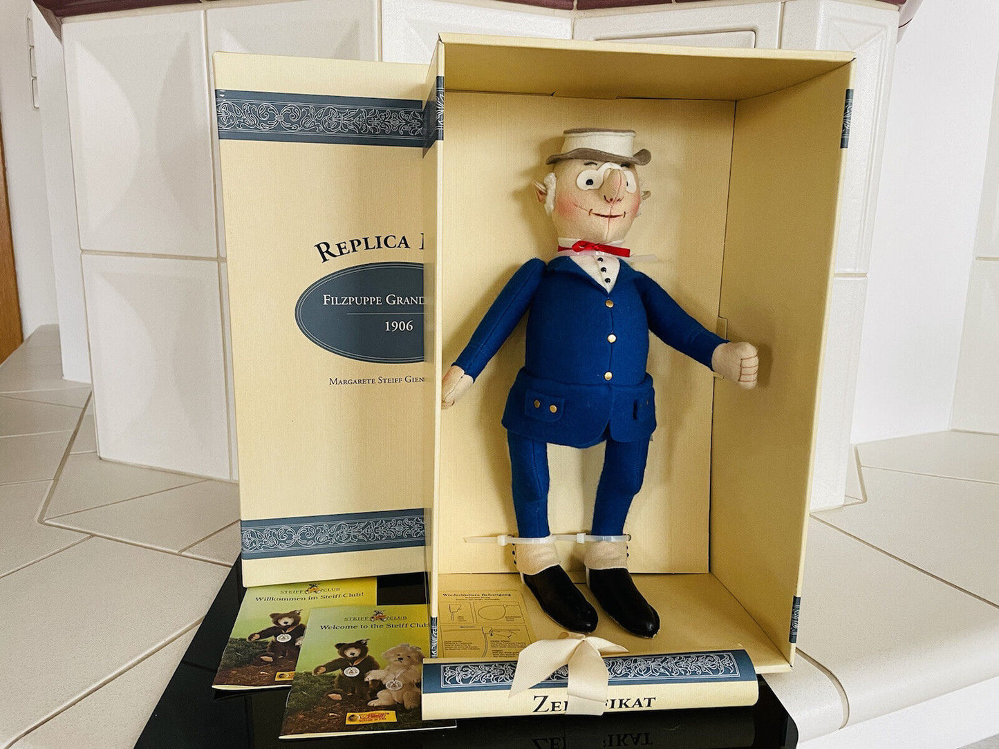 Steiff Grandpa Foxy 1906 Filzpuppe 35 cm limitiert 411687 NEU OVP Zertifikat