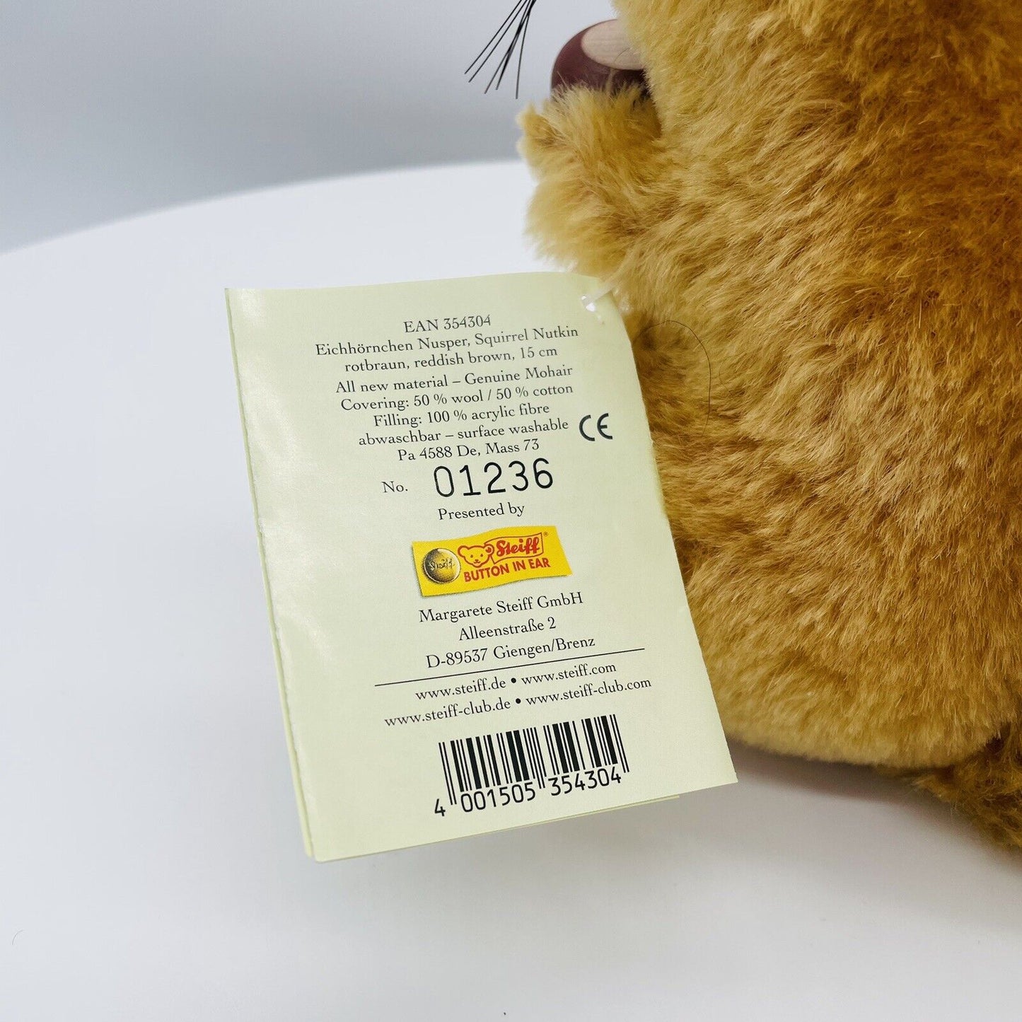Steiff Beatrix Potter Squirrel Nutkin 354304 limitiert 1500 aus 2004 15cm