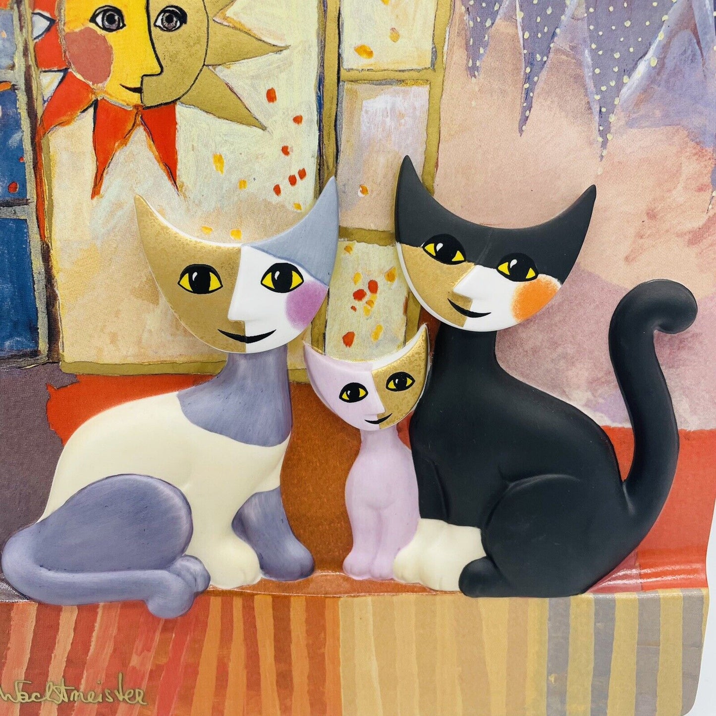 Goebel Rosina Wachtmeister Wandbild Katzen mit Sonne und Fenster