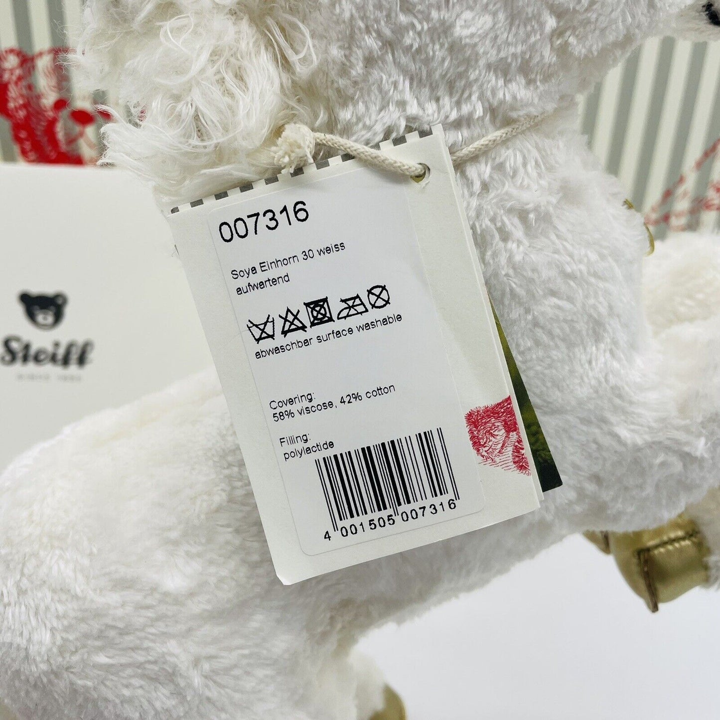 Steiff Teddies for tomorrow Soya Einhorn 007316, 30 cm limitiert 2020 Mohair