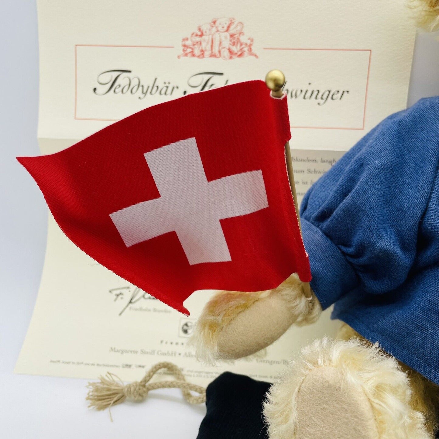 Steiff Teddybär Fahnenschwinger 661433 limitiert 1500 31cm Mohair, Nr. 10