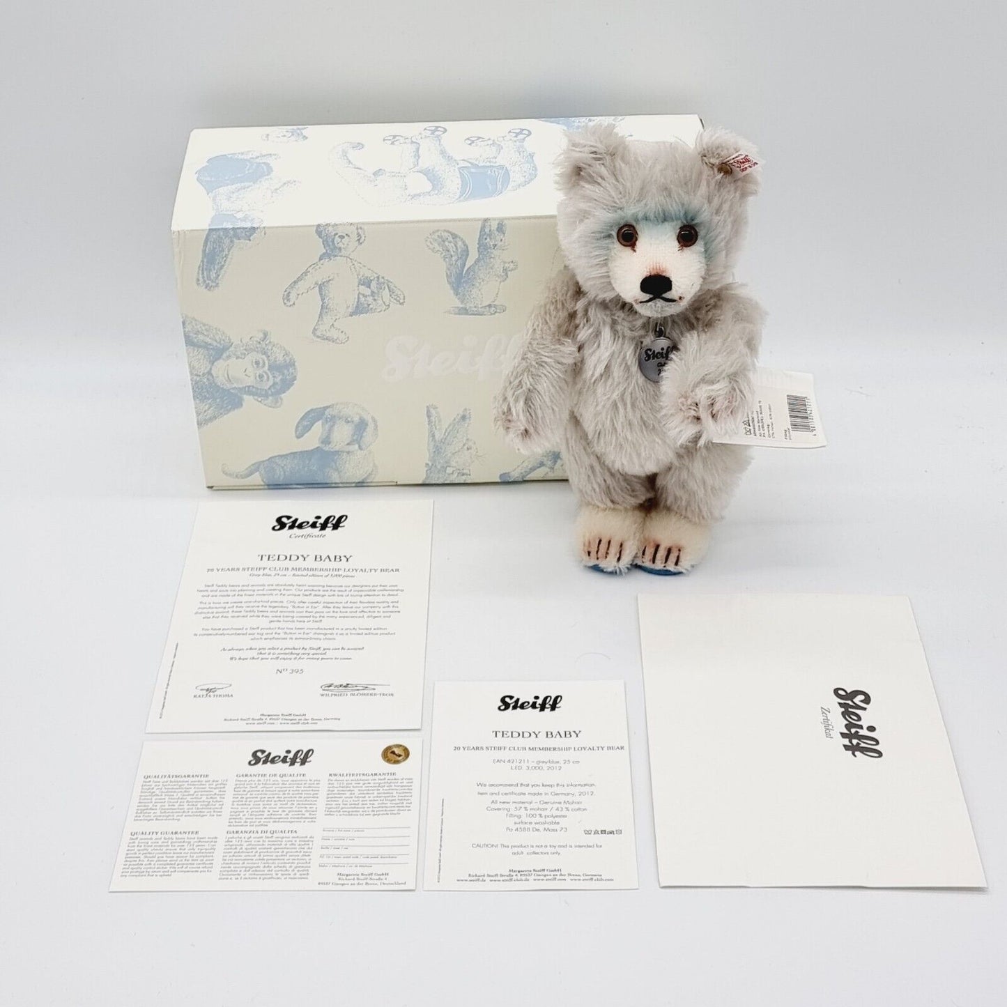 Steiff Tier 421211 Club Mitglied 20 Jahre Bär 25 cm limitierte Auflage Sammler