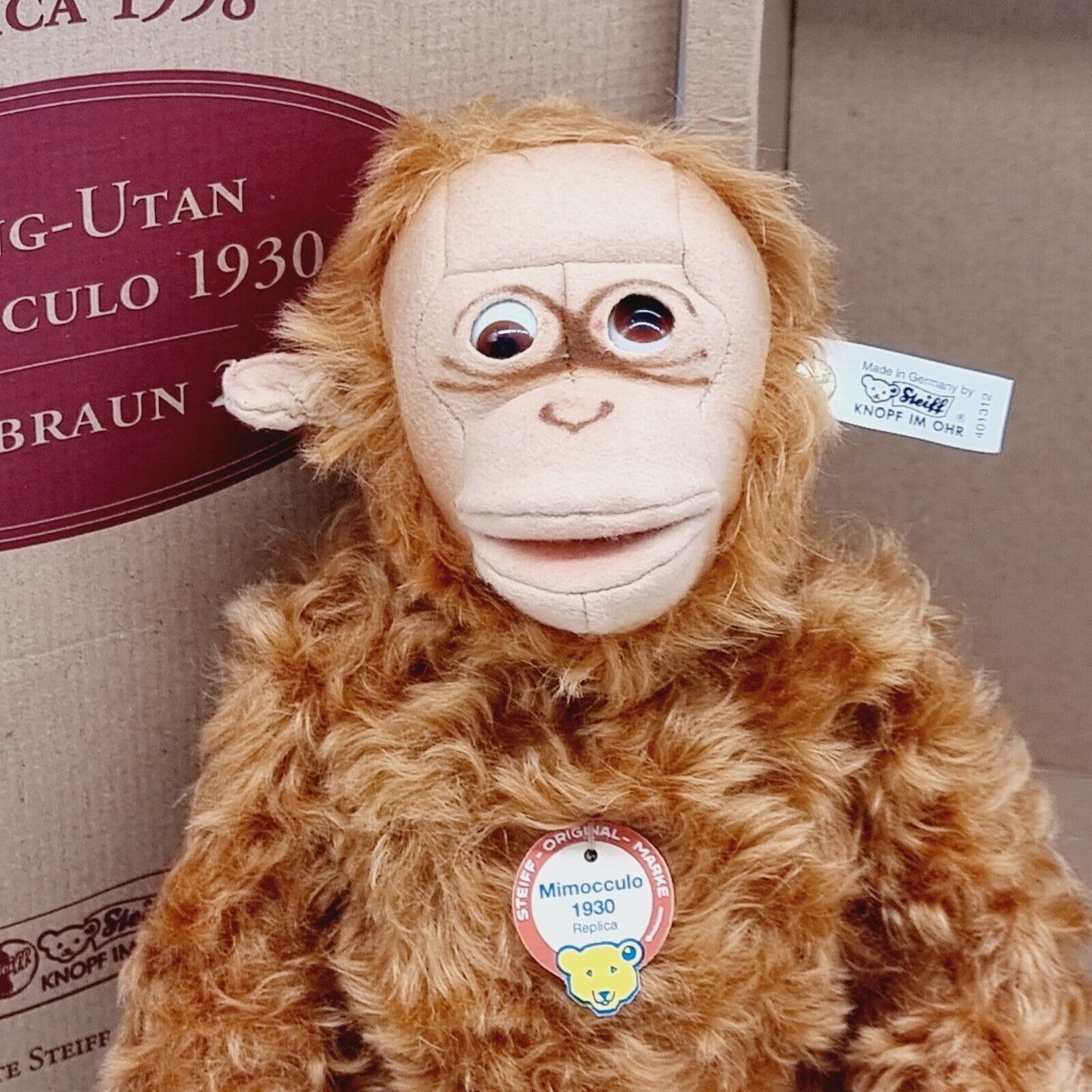 Steiff 401312 Affe Mimocculo limitiert 3000 aus 1998 25cm Mohair