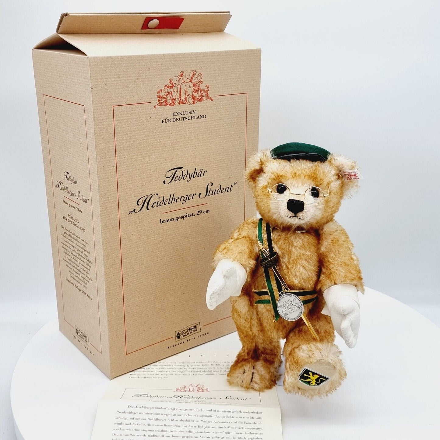 Steiff 671265 Teddybär Heidelberger Student limitiert 2000 aus 2002 Mohair