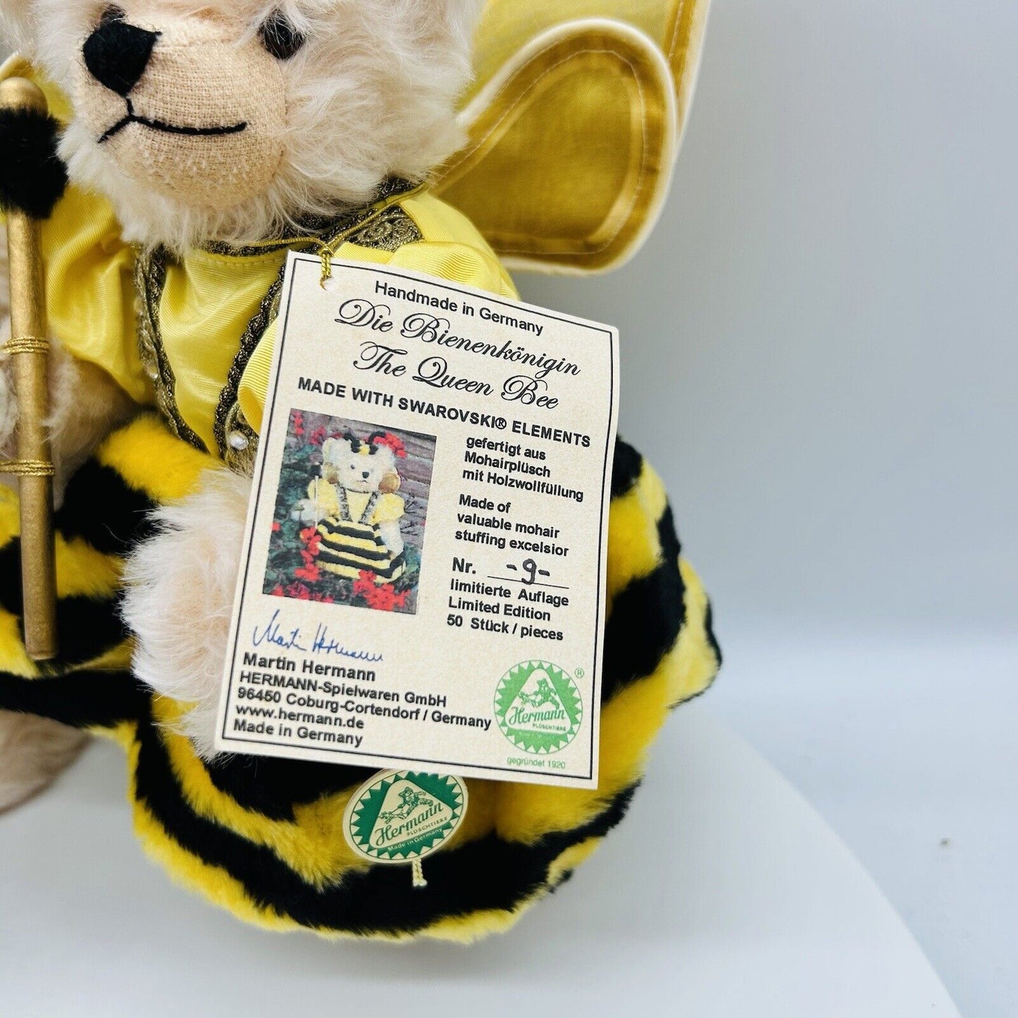Set Hermann Coburg Bienenkönigin und Hummel Heinrich limitiert 50 32 cm Mohair