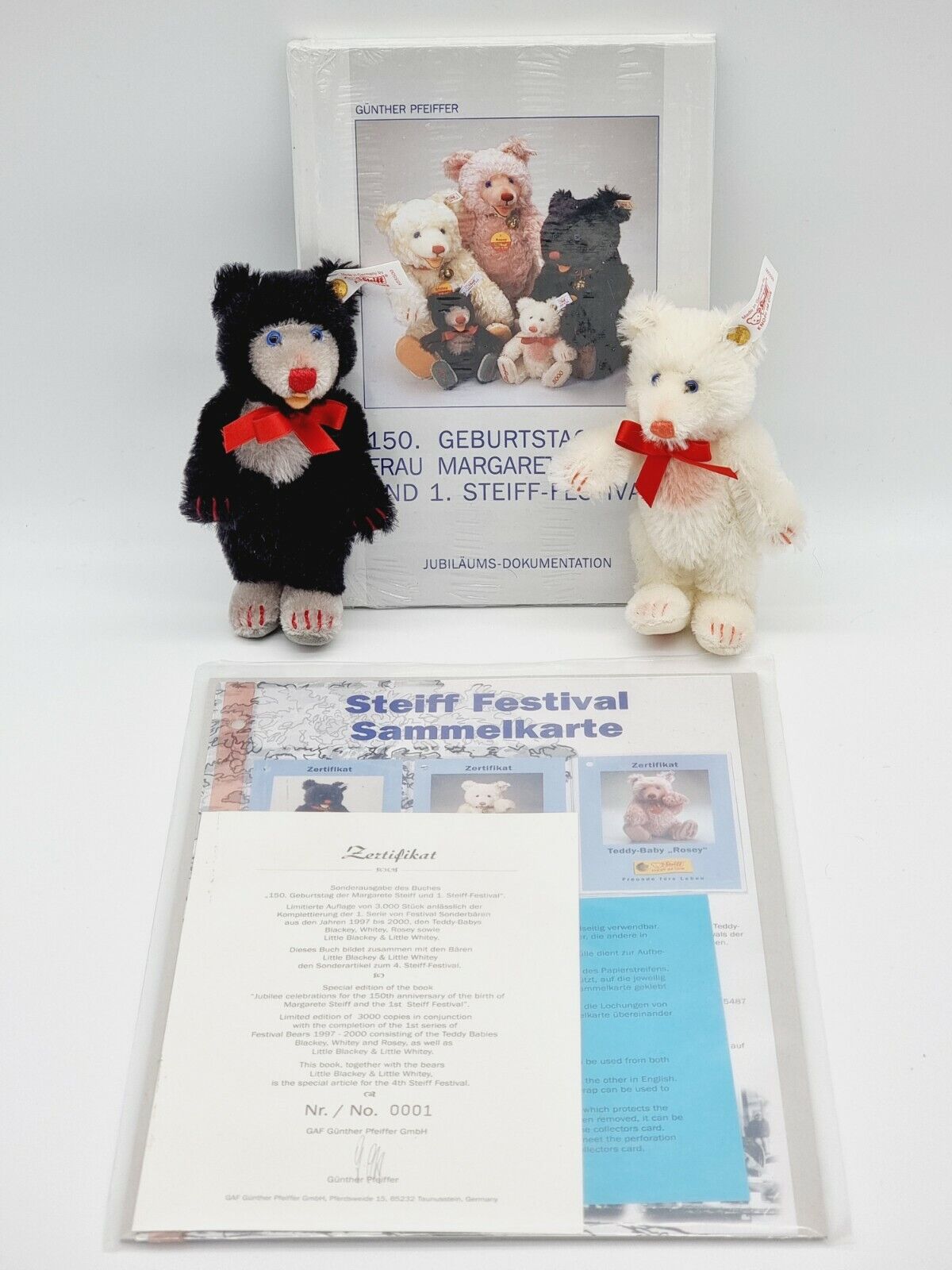 Nr. 00001 - Steiff Little Blackey & Whitey 16 & 14 cm 655500 4. Festival 2000