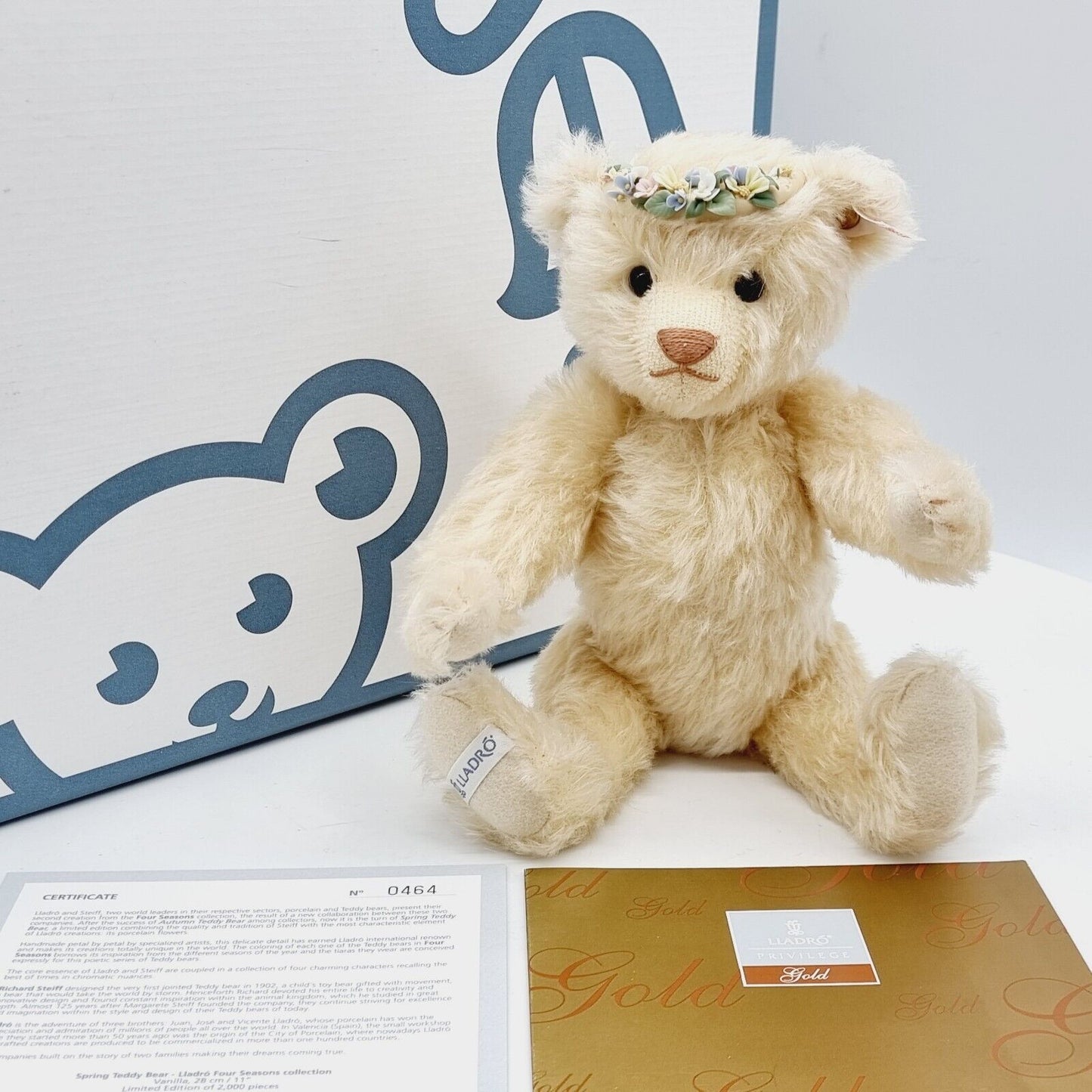 Steiff 677038 Lladro Teddybär Frühling limitiert 2000 aus 2009 28 cm Mohair