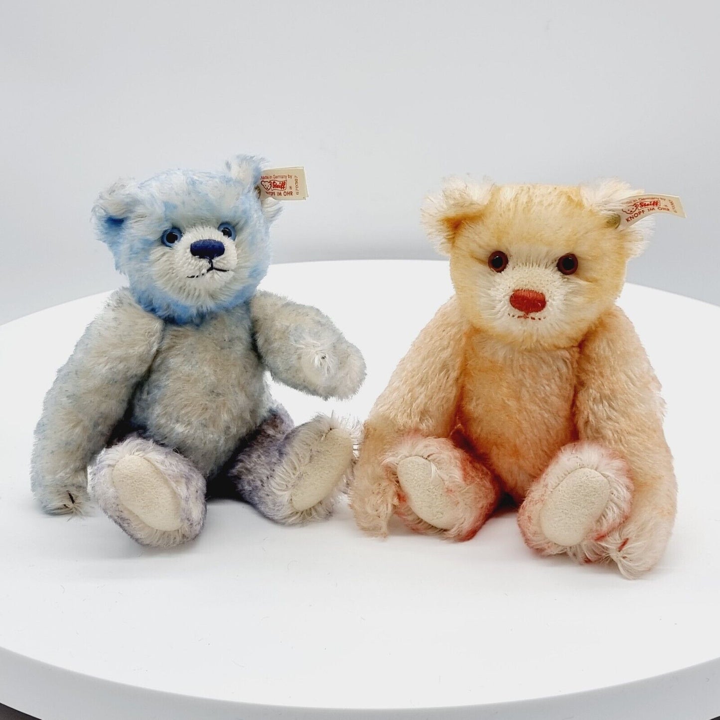 Steiff Teddybären Set Hello 2000 Good-Bye 1999 670367 22cm Mohair