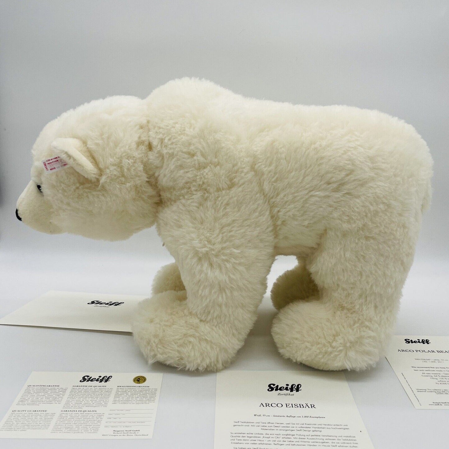 Steiff Eisbär Arco 036347 limitiert 1000 aus 2011 55cm Alpaca