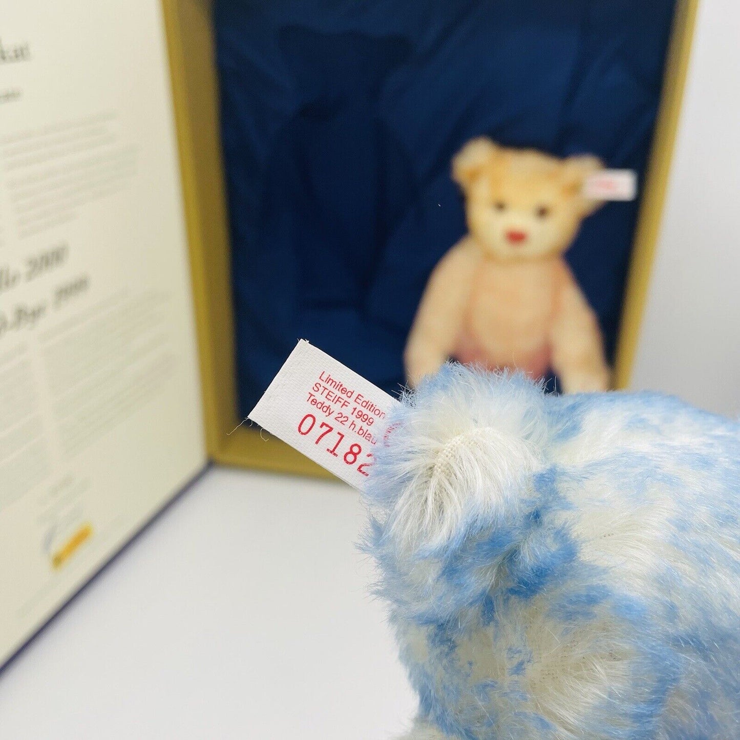 Steiff Teddybären Set Hello 2000 Good-Bye 1999 670367 22cm Mohair