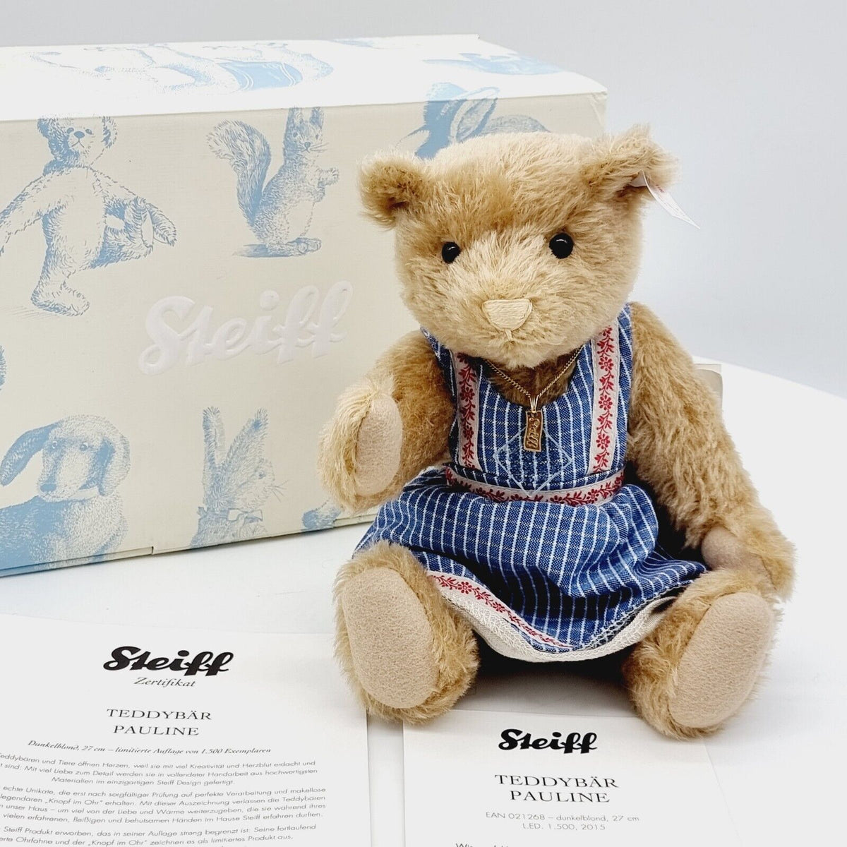 Steiff 021268 Teddybär Pauline limitiert 1500 aus 2015 27 cm Mohair