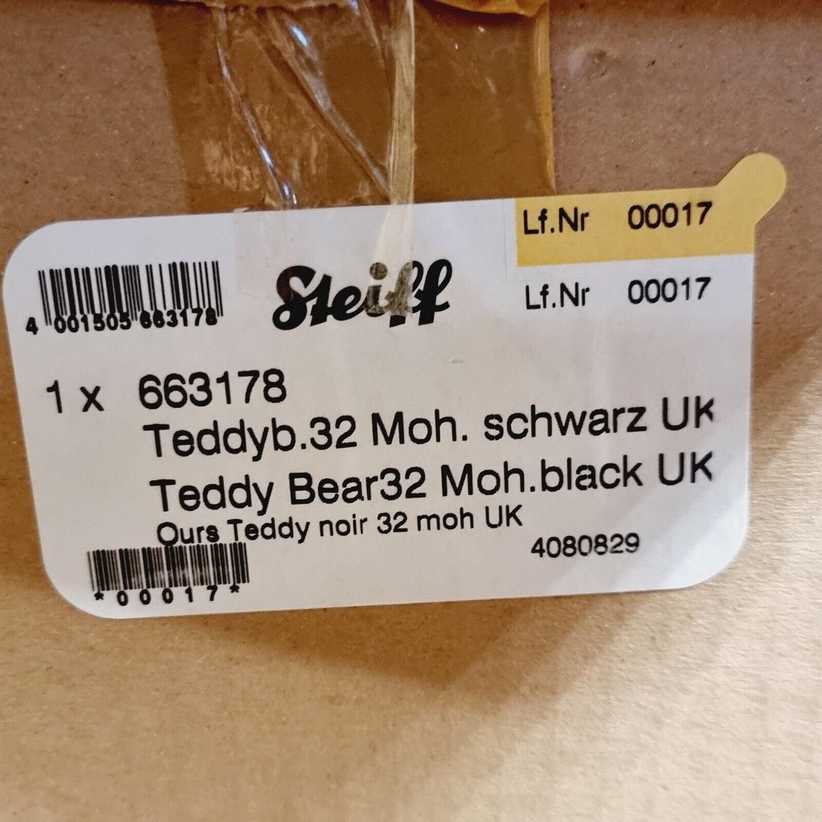 Nr. 17! Steiff 663178 Teddybär Petsy schwarz limitiert 1500 aus 2008 32 cm
