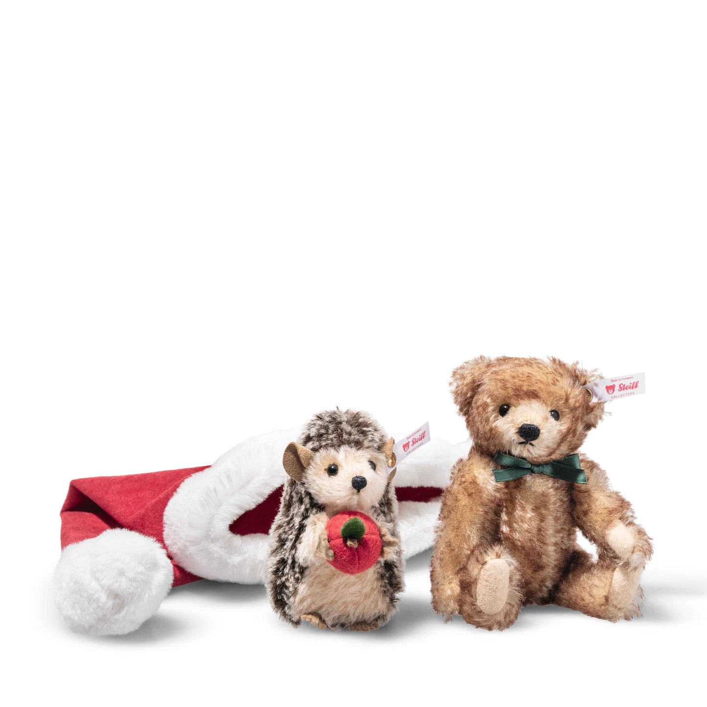 Steiff 005770 Igel und Teddybär in Weihnachtsmütze 14 cm