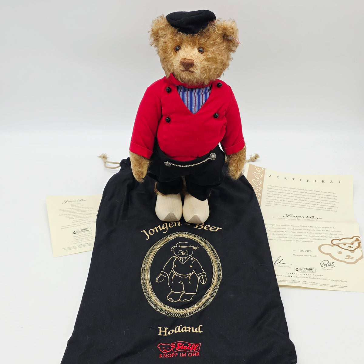 Steiff 662072 Jongen Beer Teddybär Holland 34 cm Jahr 2005 limitiert