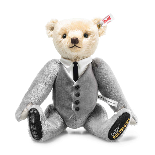 Steiff 007637 Teddybär James Bond Goldfinger 60. Jubiläum mit Musikwerk 30 cm Mohair