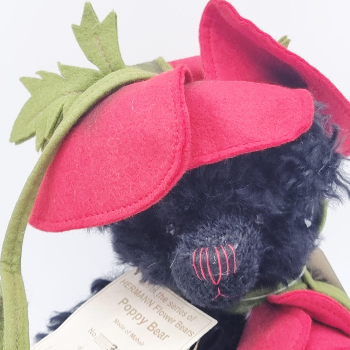 Hermann Coburg Teddybär Poppy Bear Mohnblume limitiert 500 35 cm Mohair
