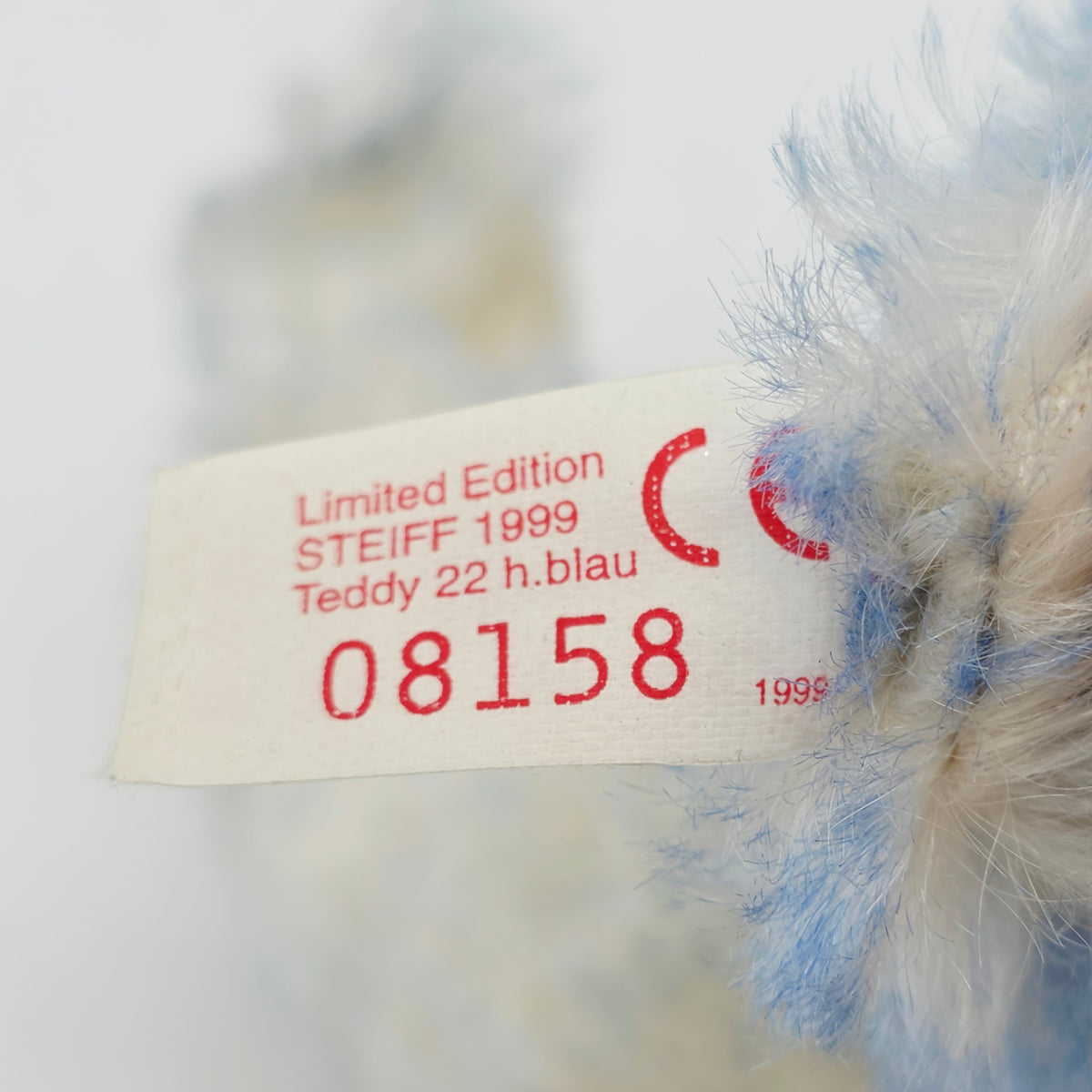 Steiff 670367 Teddybär blau aus Set Hello Good-Bye Mohair 22 cm