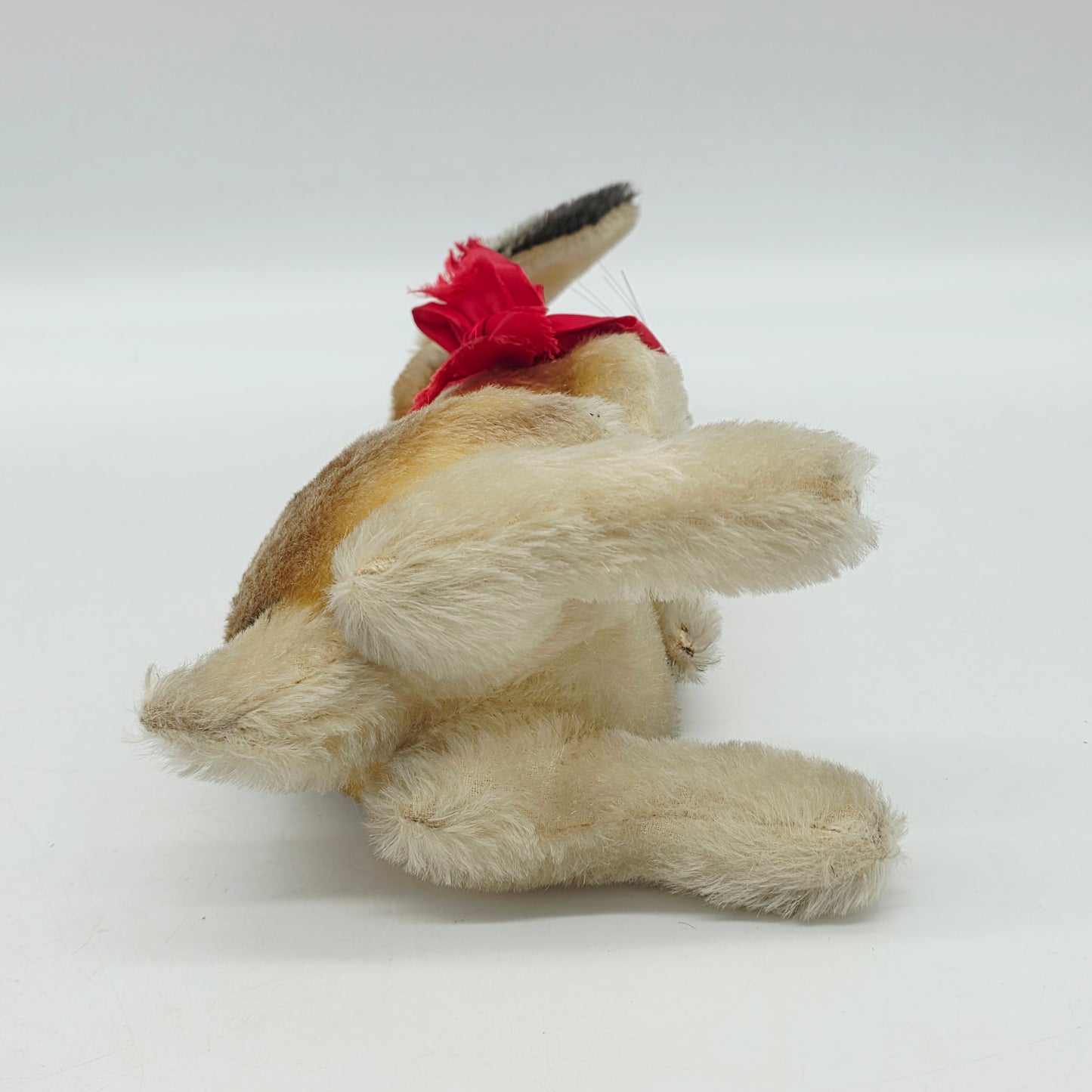 Steiff 3020/30 Manni Hase mit Schleife aufwartend 30 cm Mohair 1968 - 1976