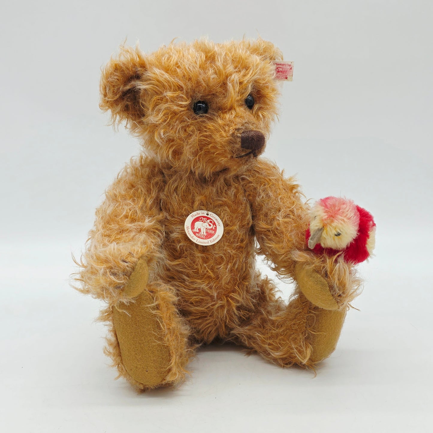 Steiff 034978 Alexander Teddybär 34 cm mit Papagei Mohair