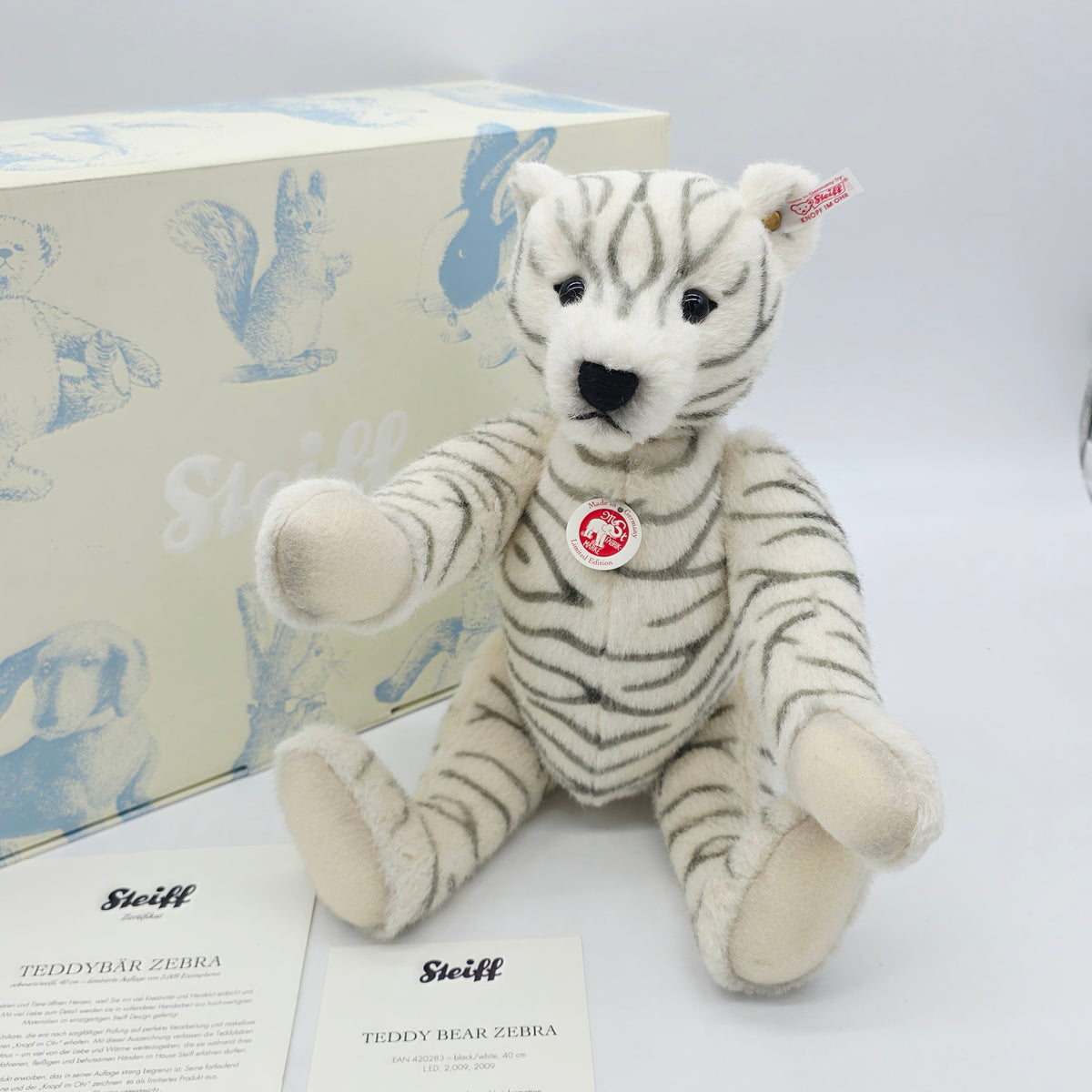 Steiff 420283 Teddybär Zebra 40 cm limitiert Jahr 2009