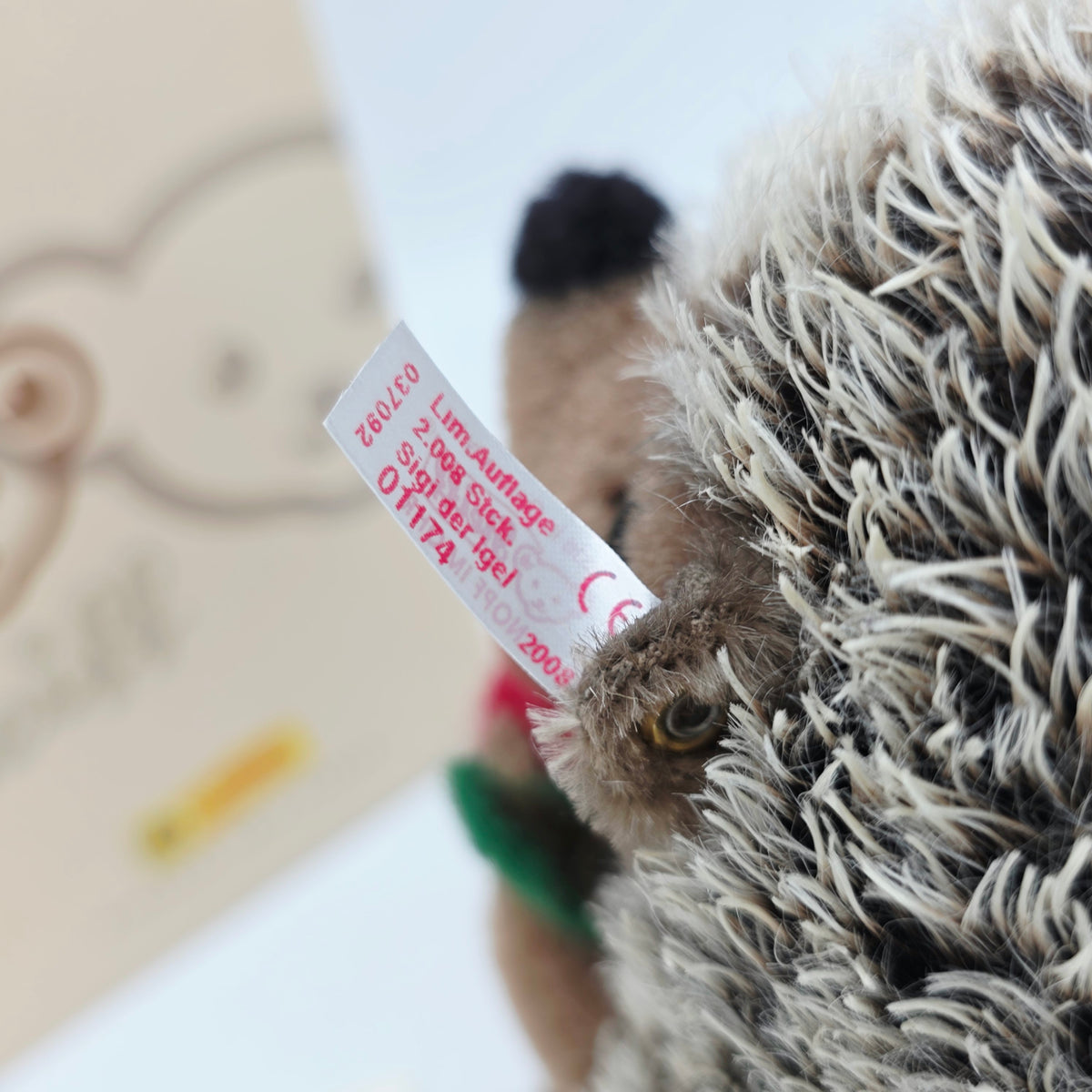 Steiff 037092 Sigi der Igel 20 cm brau Jahr 2008