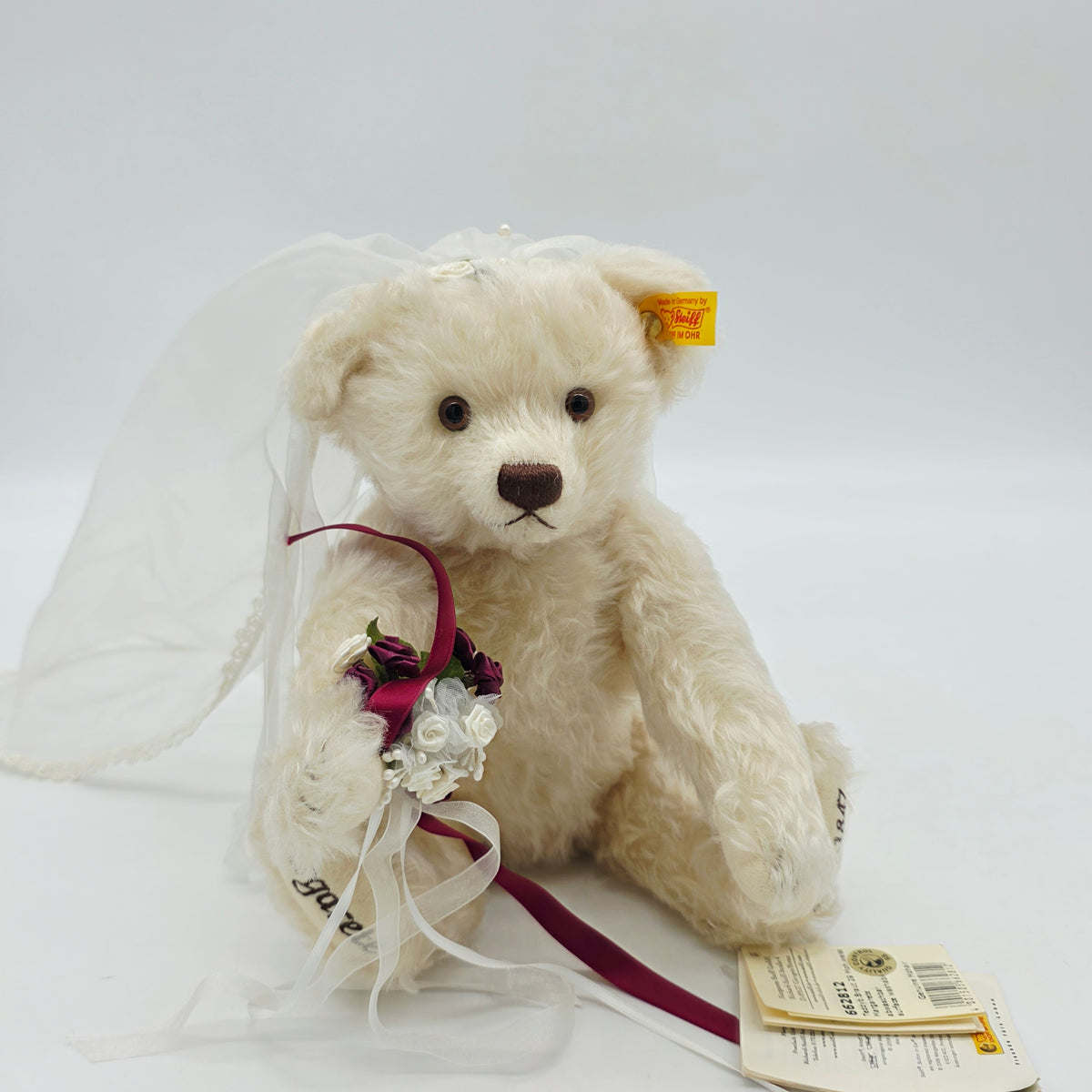 Steiff 662812 Braut Teddybär Margarete mit Schleier blond Mohair