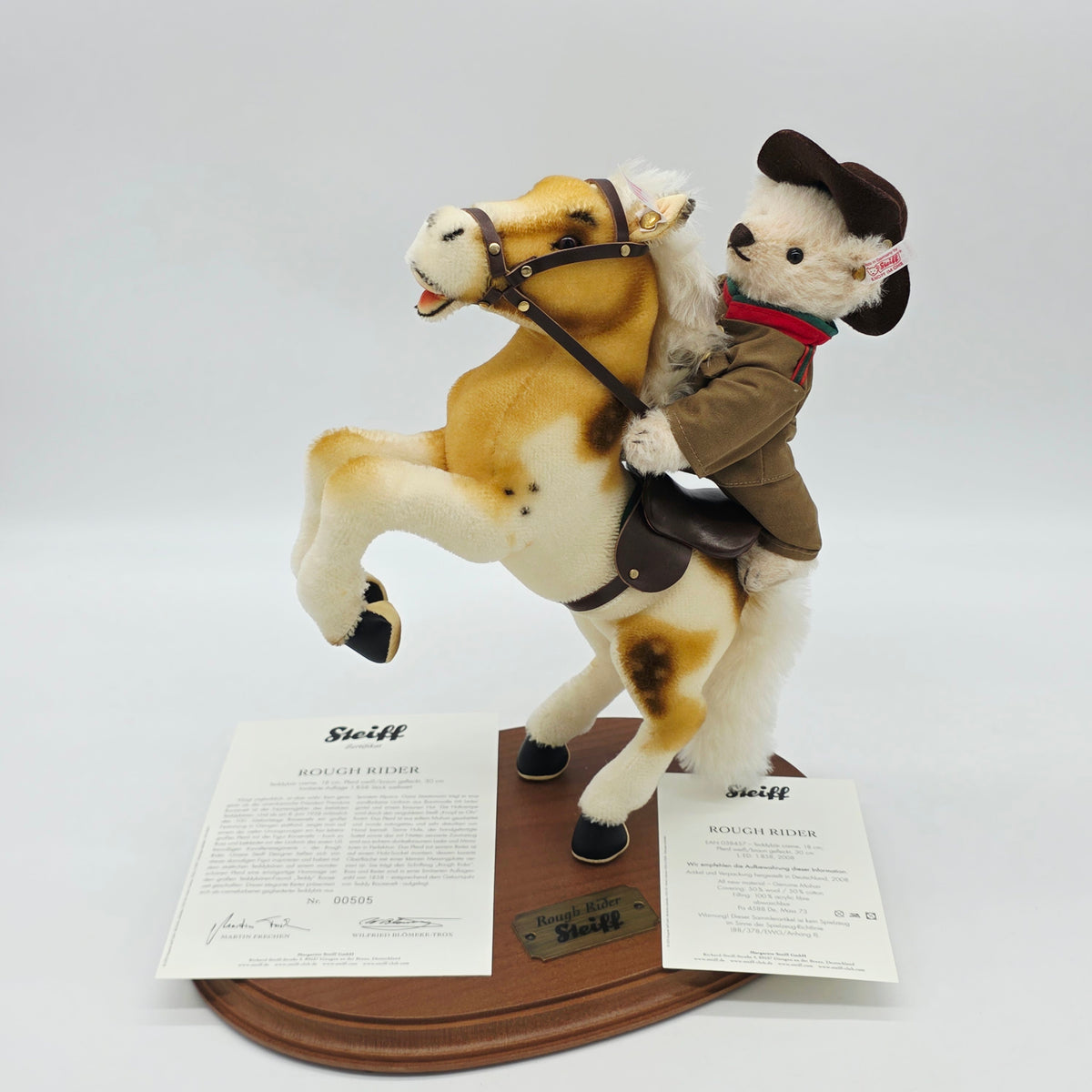 Steiff 038457 Teddybär Rough Rider limitiert 1858 aus 2008 18 cm/30 cm