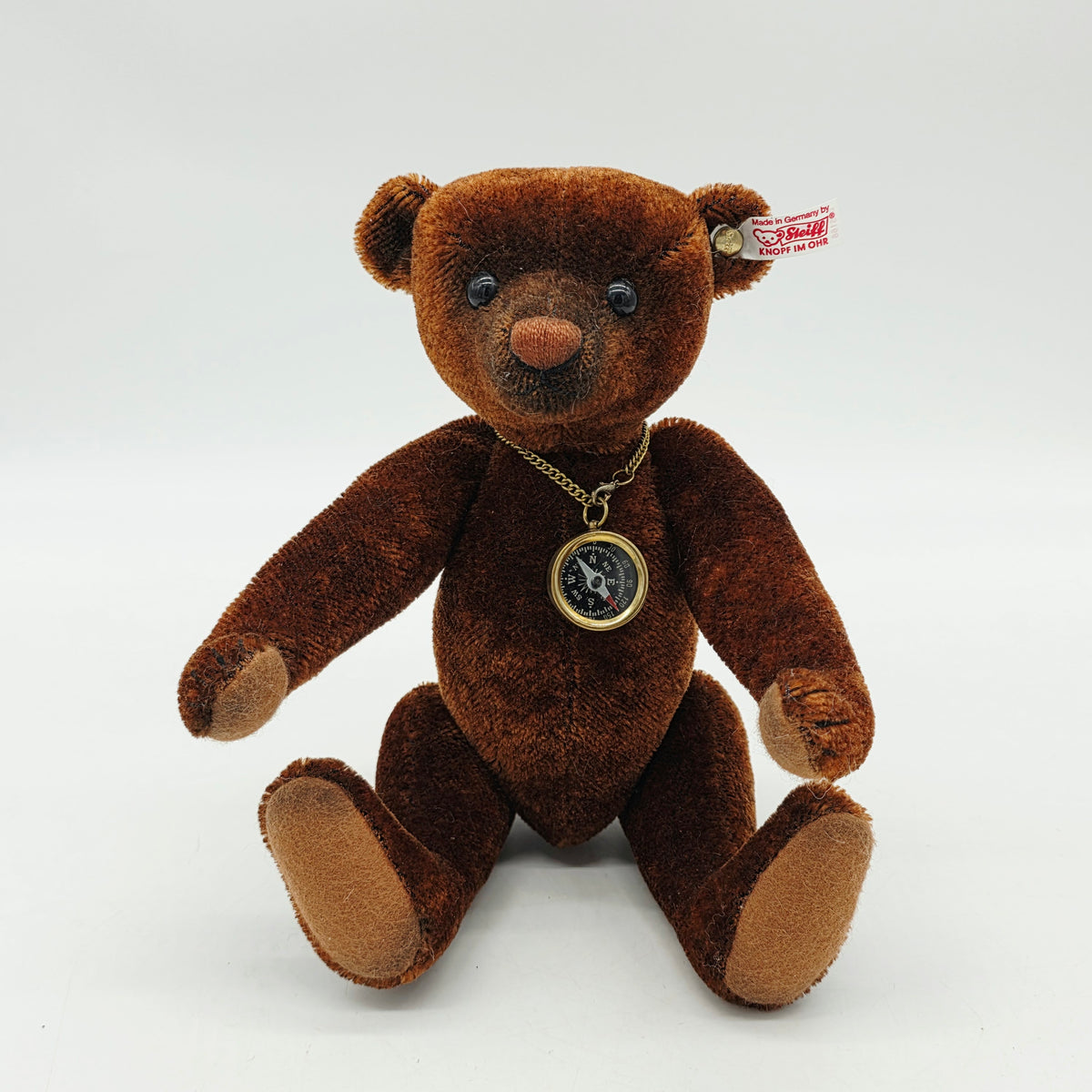 Steiff 035166 Teddybär Nando 30 cm Mohair rotbraun 2013 mit Kompass