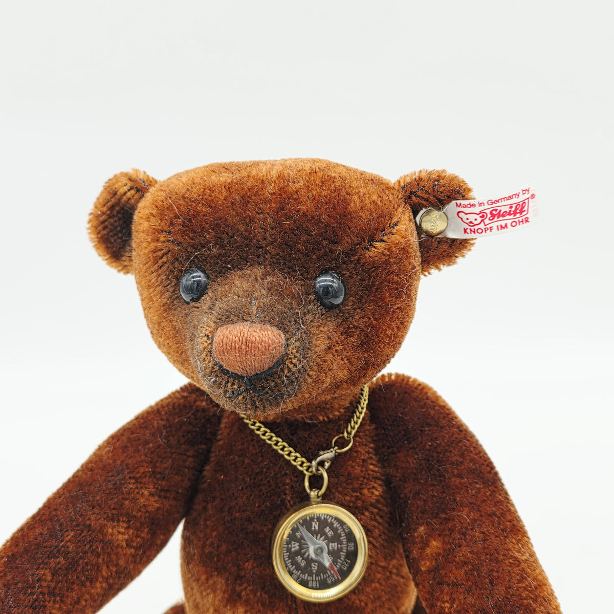 Steiff 035166 Teddybär Nando 30 cm Mohair rotbraun 2013 mit Kompass