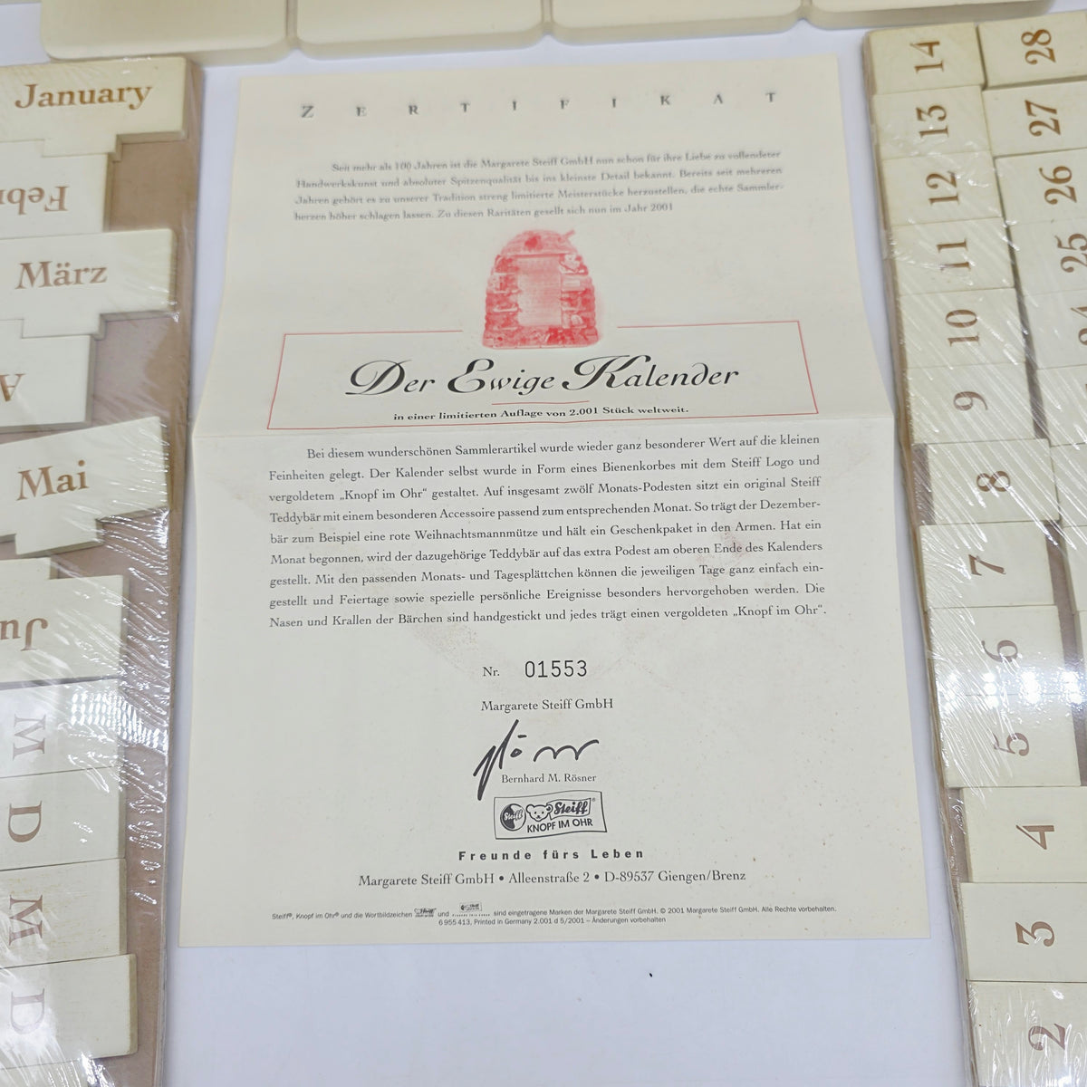 Steiff Ewiger Kalender Bienenstock 58 cm limitiert
